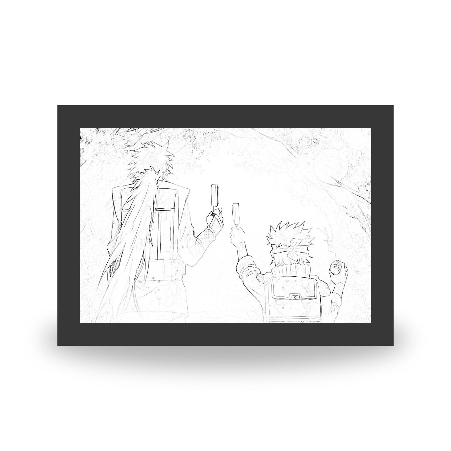 Naruto & Jiraiya - Light Painting Art Frame Night Light Table Lamp Bingkai Glow