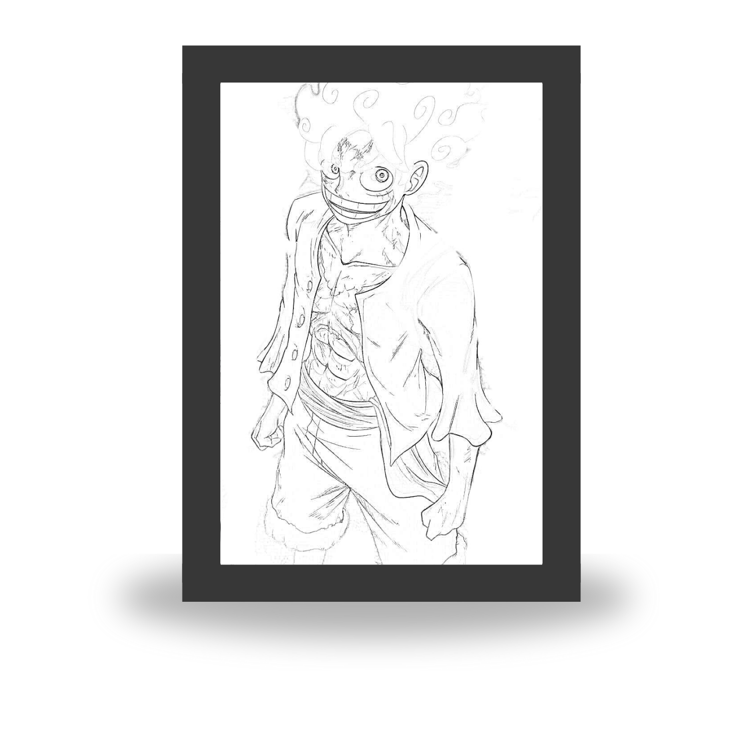 Luffy - Gear 5 One Piece Anime Light Painting Frame bingkai glow