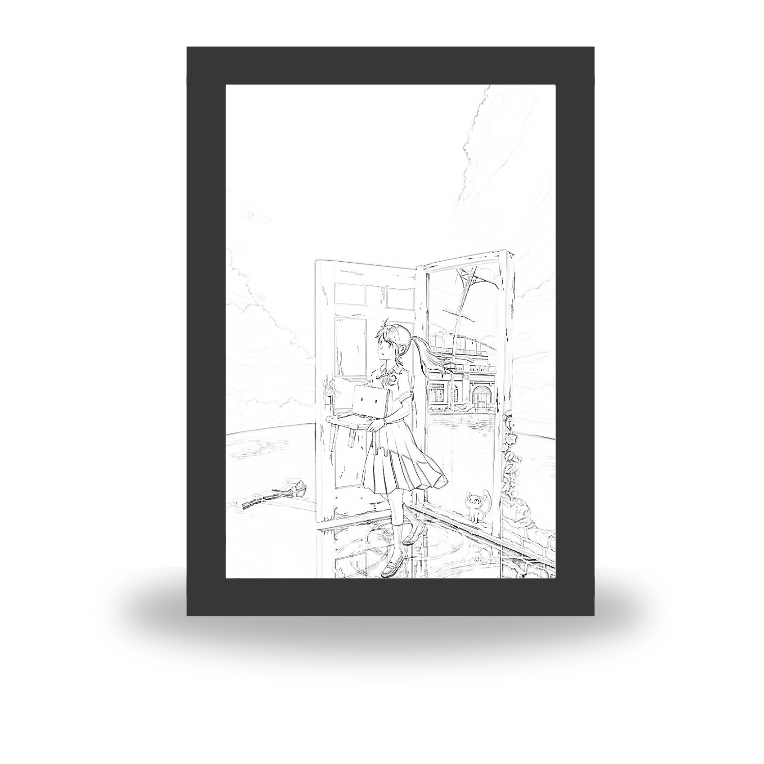 Suzume - Light Painting Art LED Frame Table Lamp Bingkai Glow