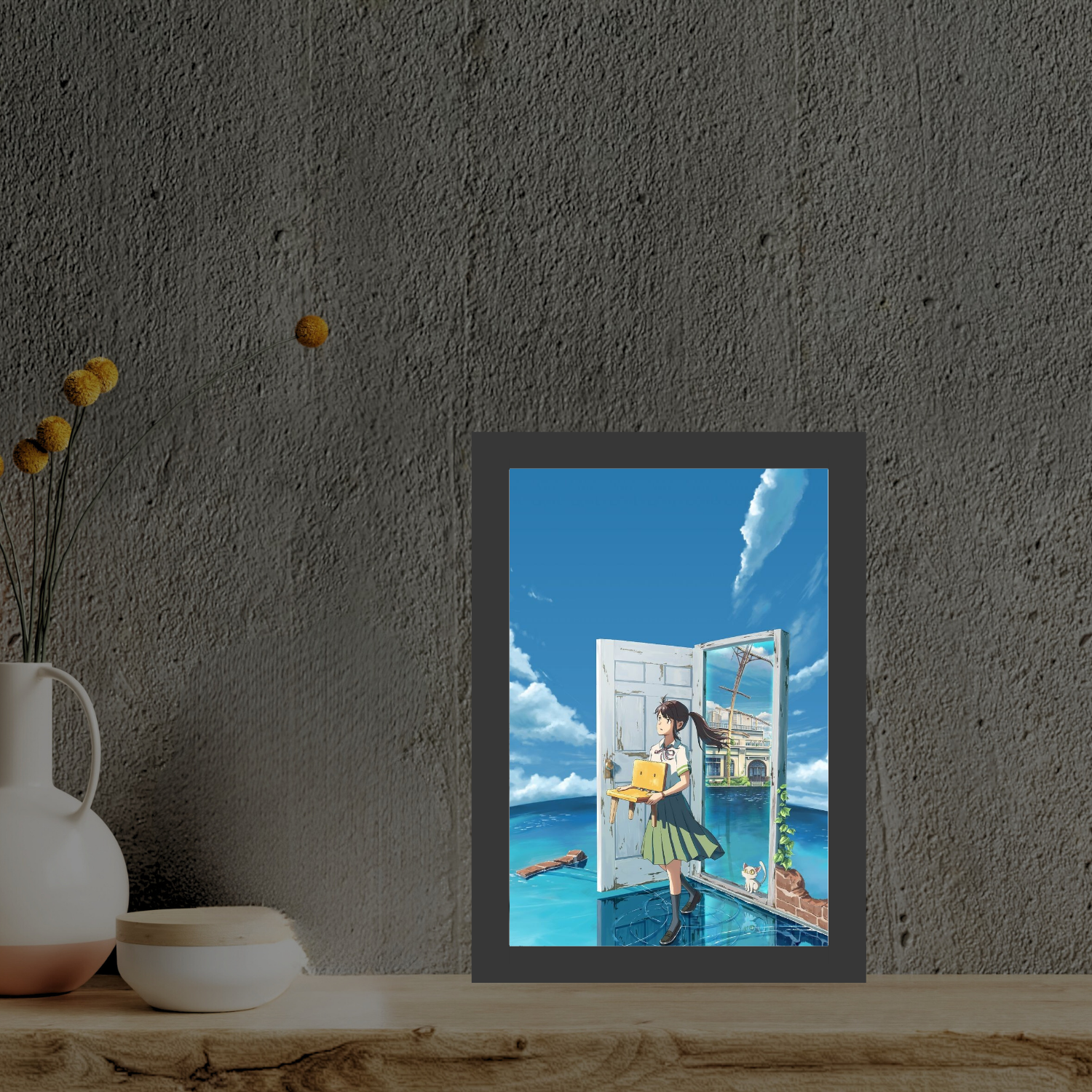 Suzume - Light Painting Art LED Frame Table Lamp Bingkai Glow