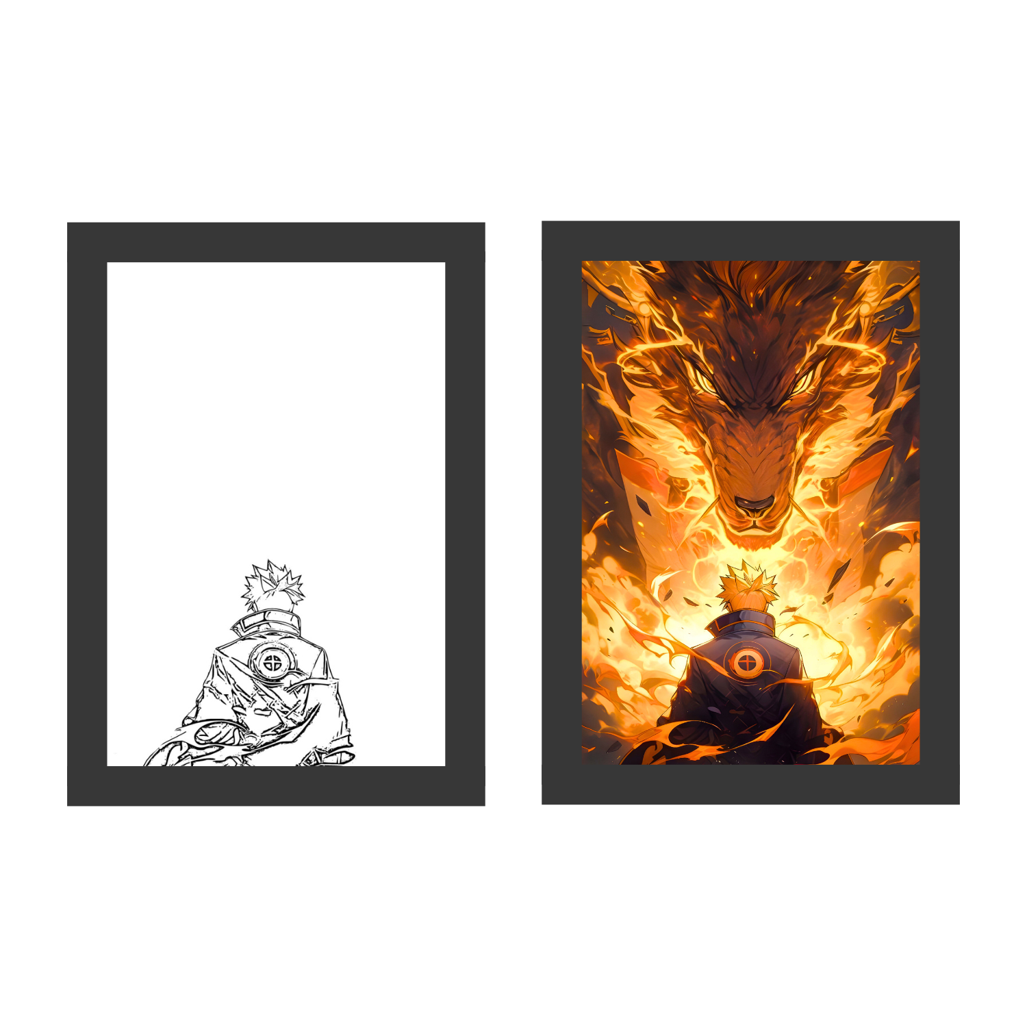 Naruto - Six Paths Sage Mode - Light Painting Art Frame Night Light Table Lamp Bingkai Glow