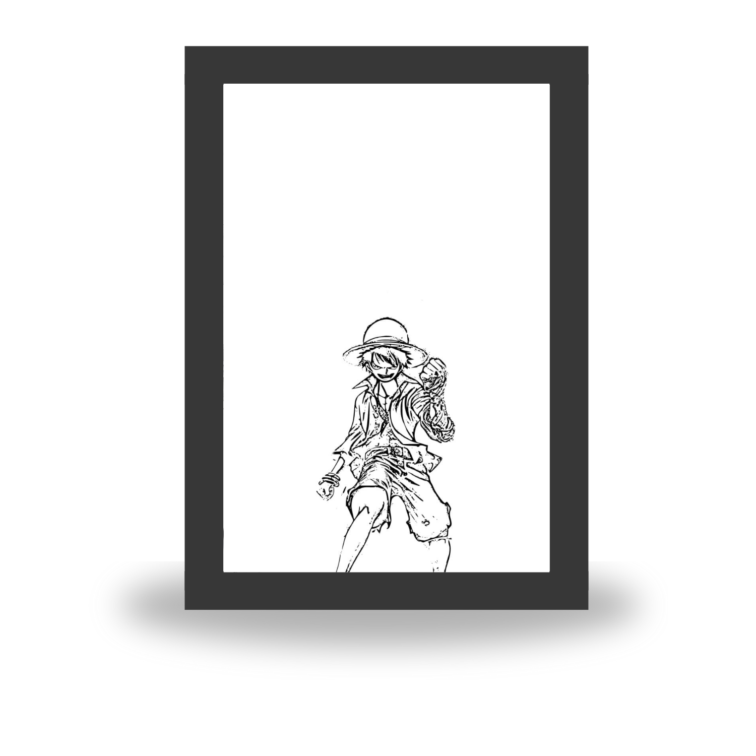 Luffy - One Piece Light Painting Frame bingkai glow