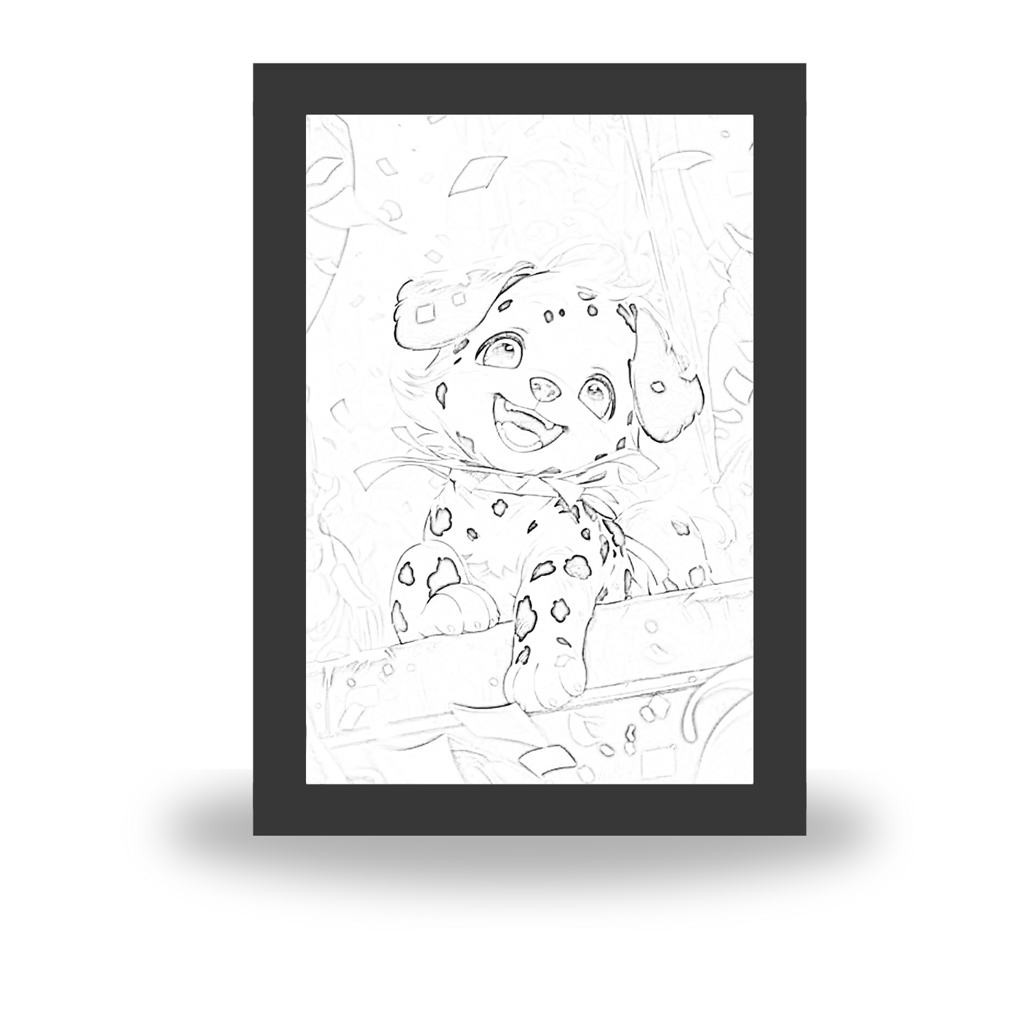 Festive Puppy Glow – Light Painting Frame