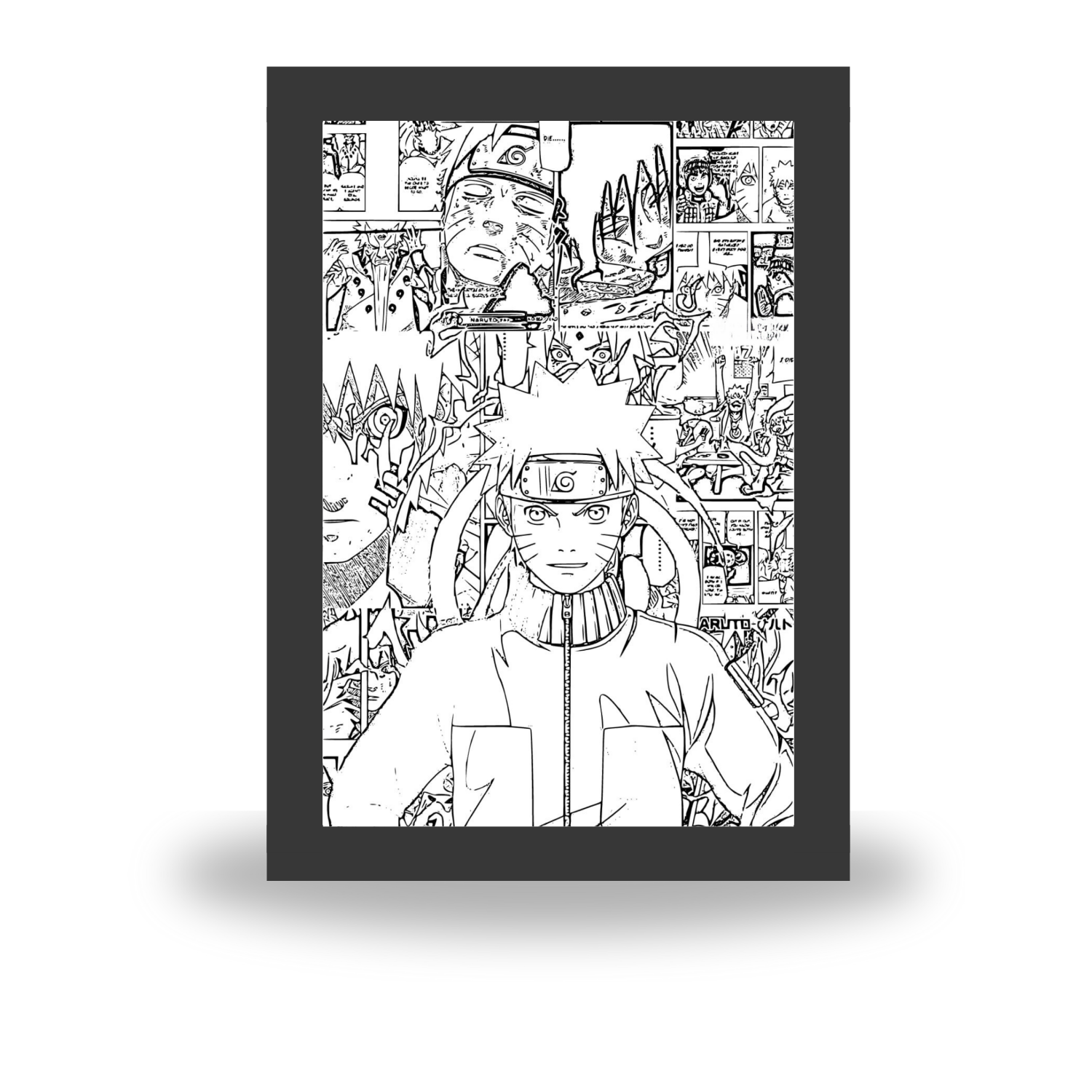 Naruto 2 - Light Painting Art Frame Night Light Table Lamp Bingkai Glow