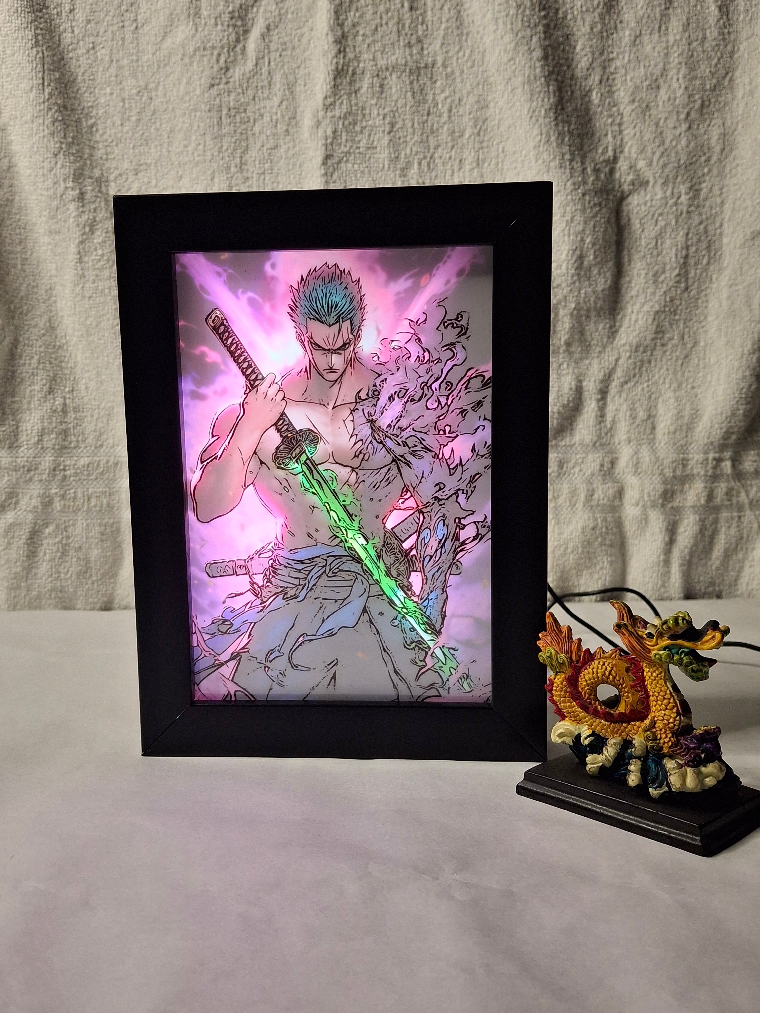 Zoro 2 - Light Painting Art Frame Night Light Table Lamp Bingkai Glow