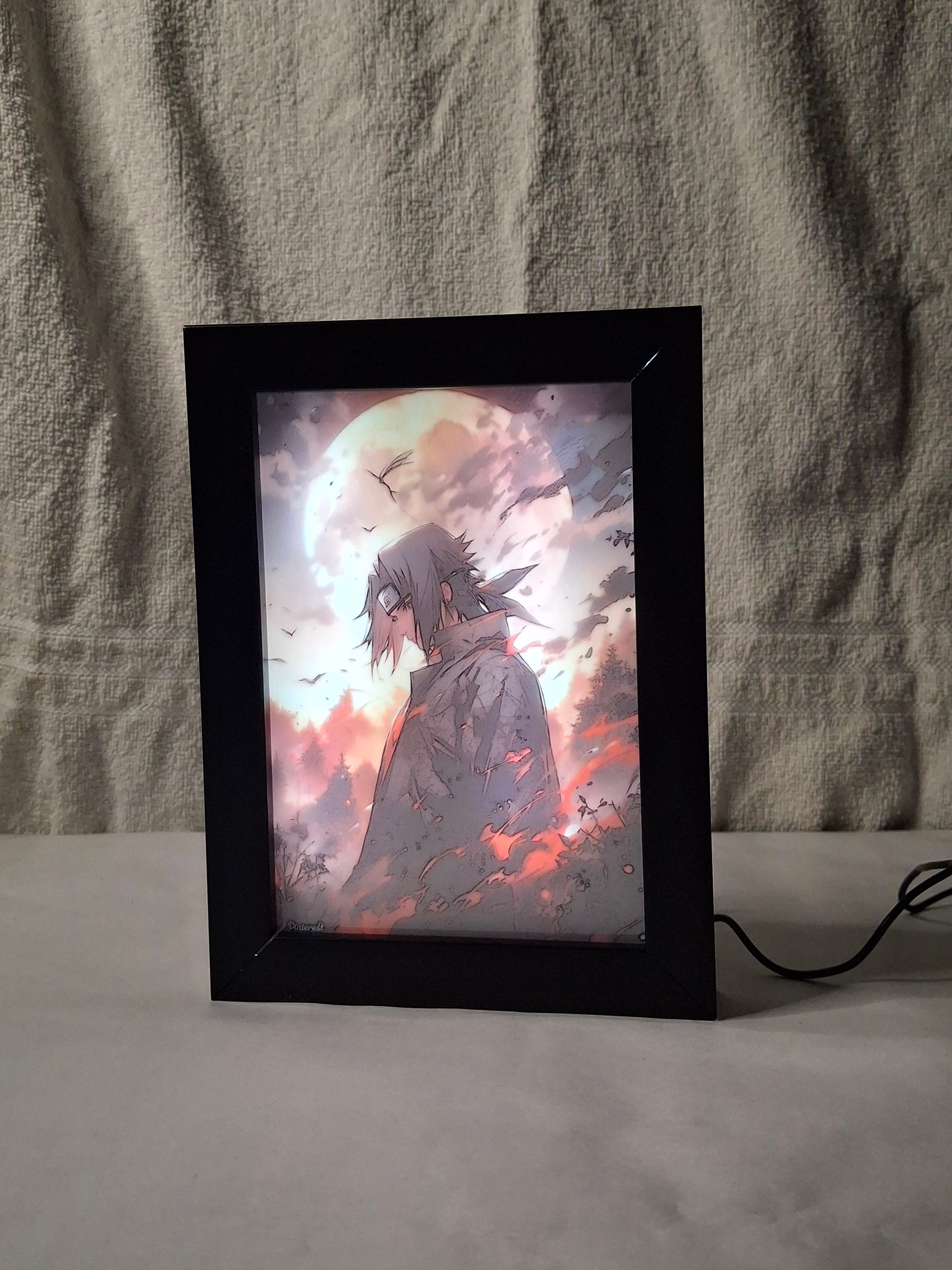 Itachi 2 Light Painting Art Frame Night Light Table Lamp Bingkai Glow