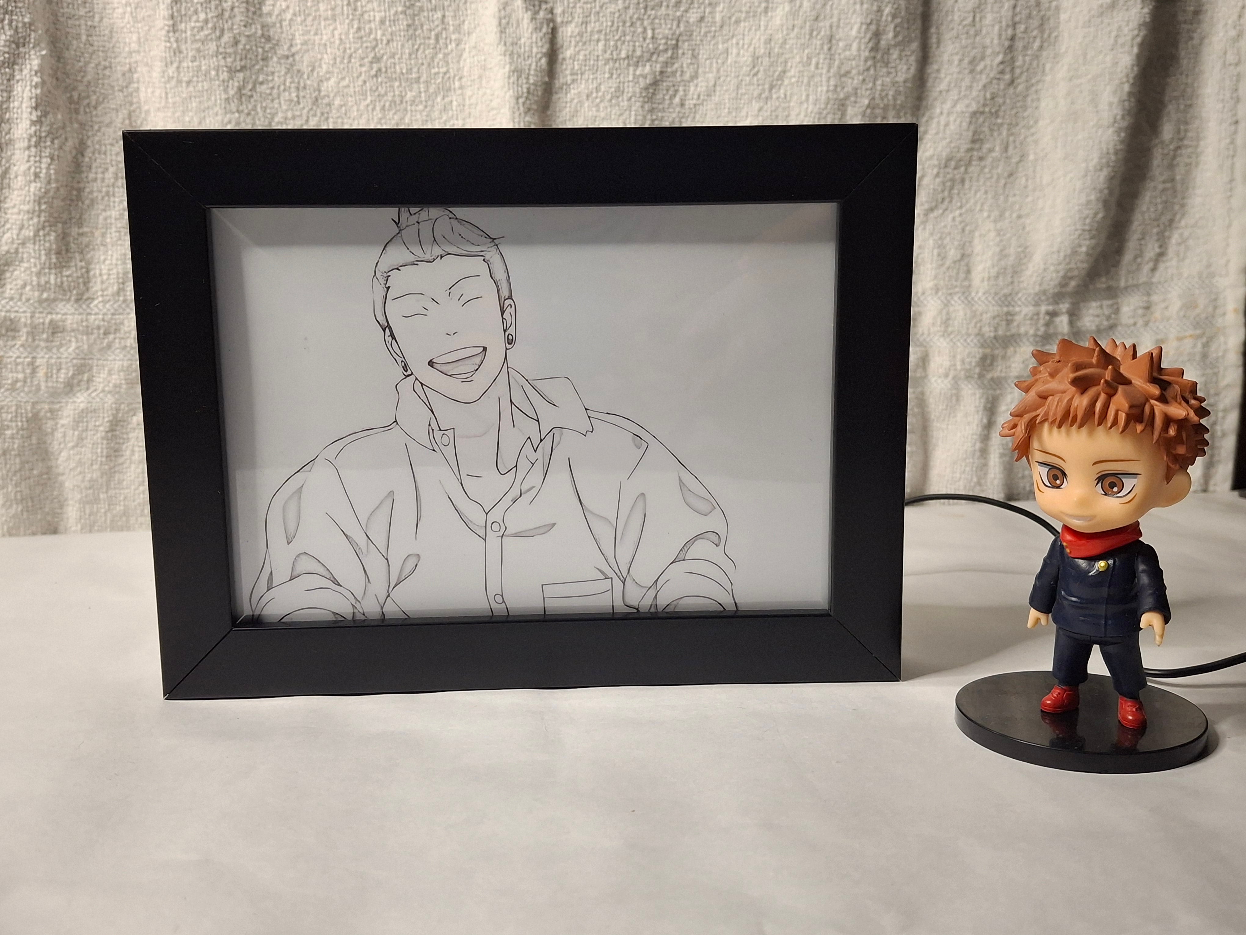 Jujutsu Kaisen 7 : Gojo and Geto's Joyride Light Painting Bingkai Glow LED Frame