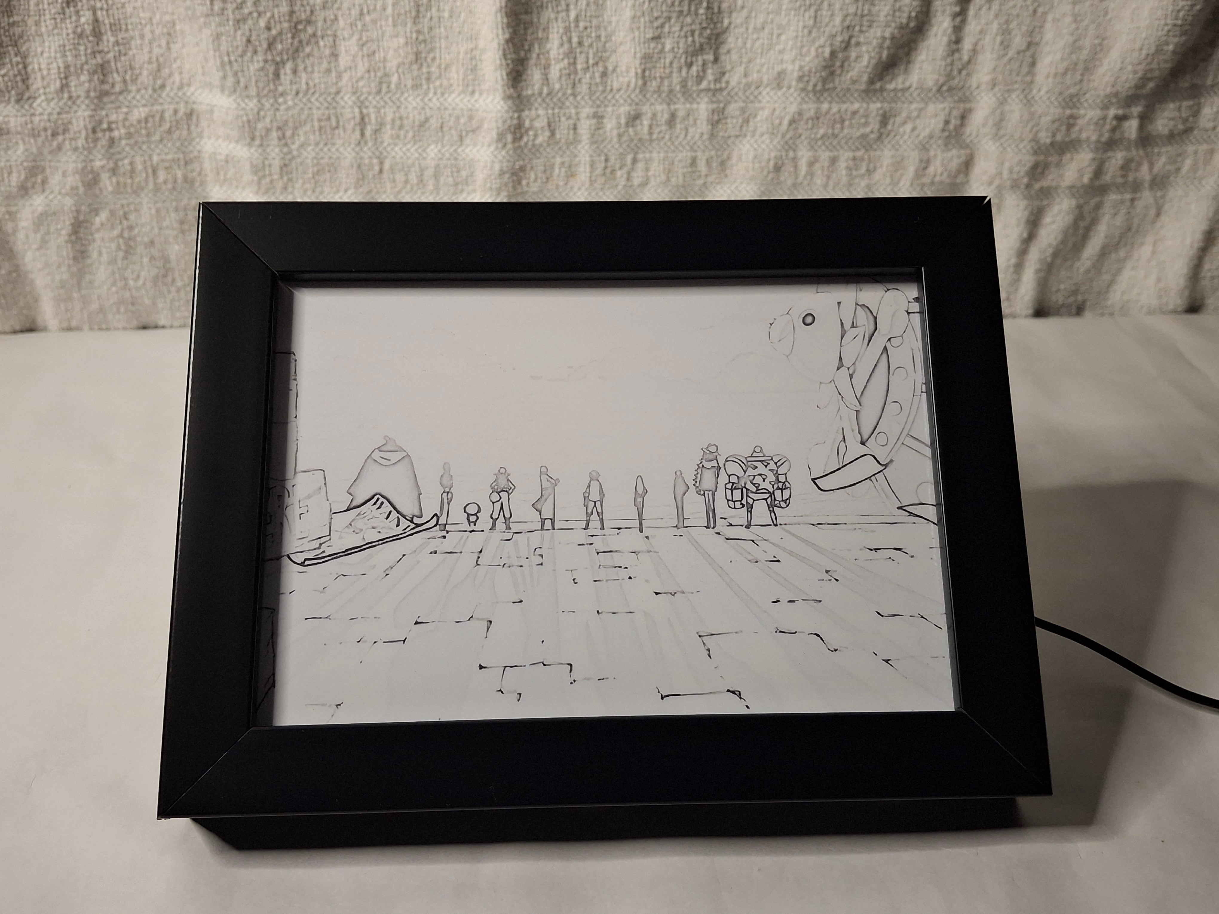 One Piece Anime Light Painting Frame bingkai glow