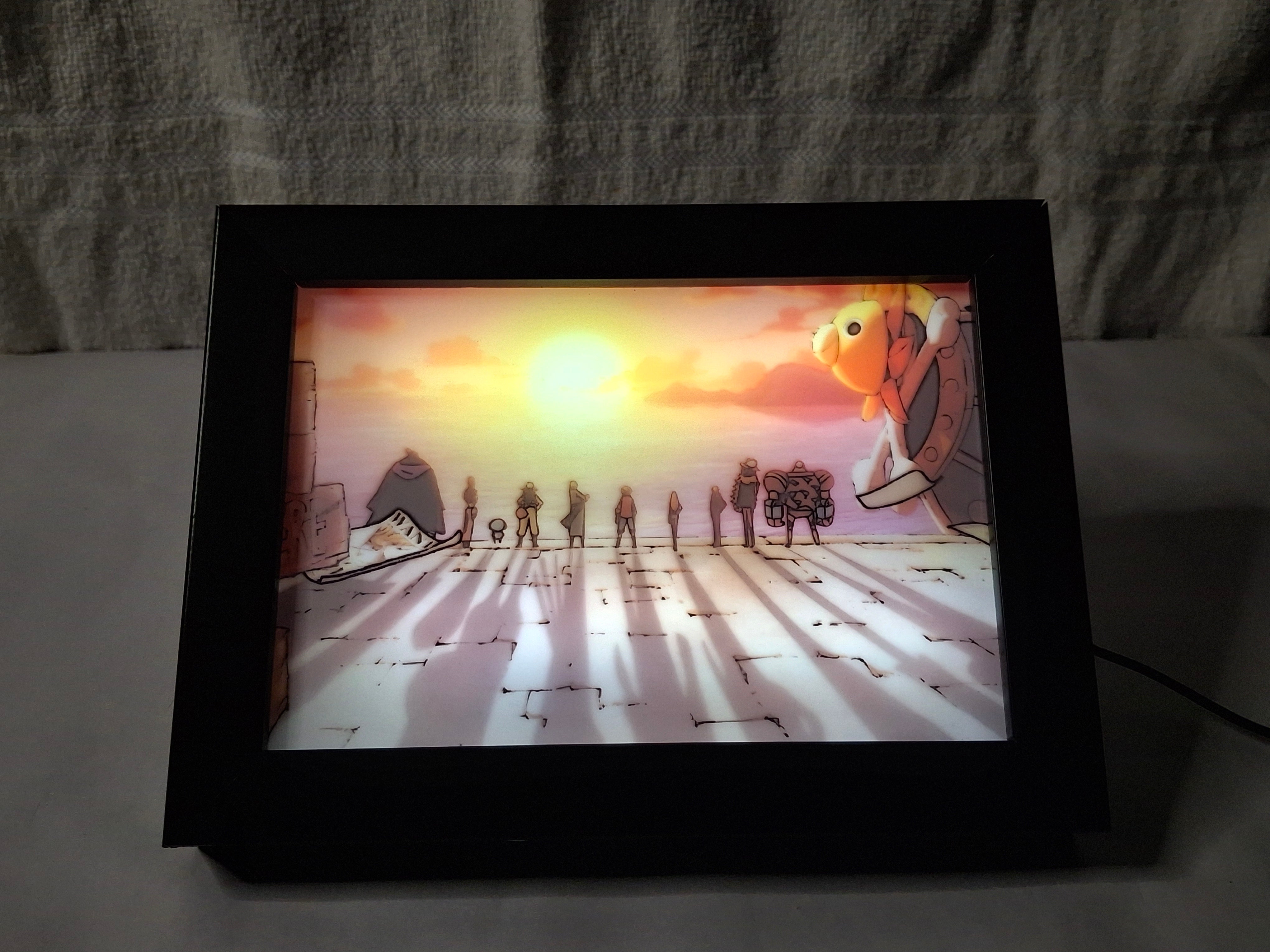 One Piece Anime Light Painting Frame bingkai glow