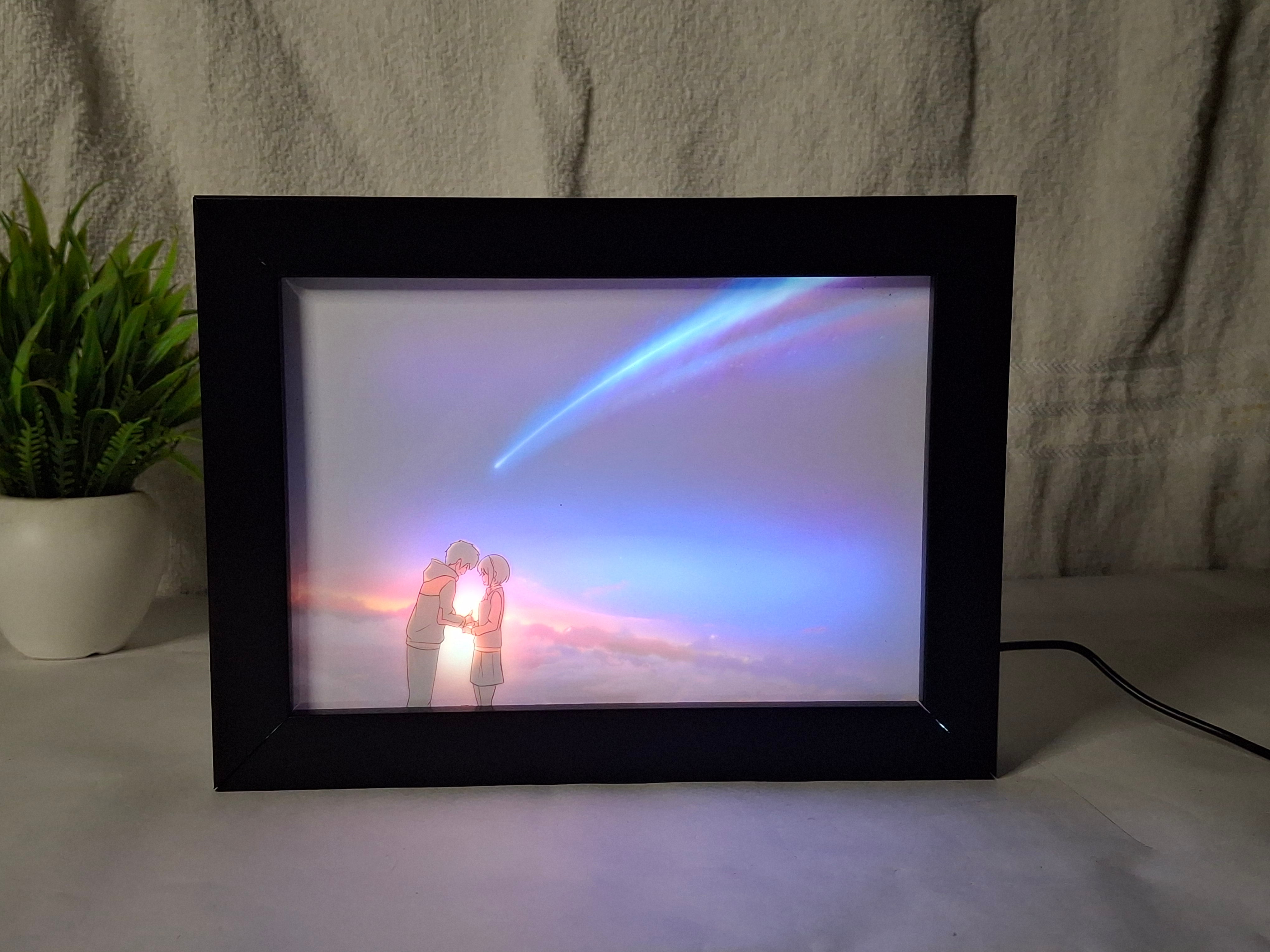 "Your Name"  - Light Painting Art Frame Night Light Table Lamp Bingkai Glow