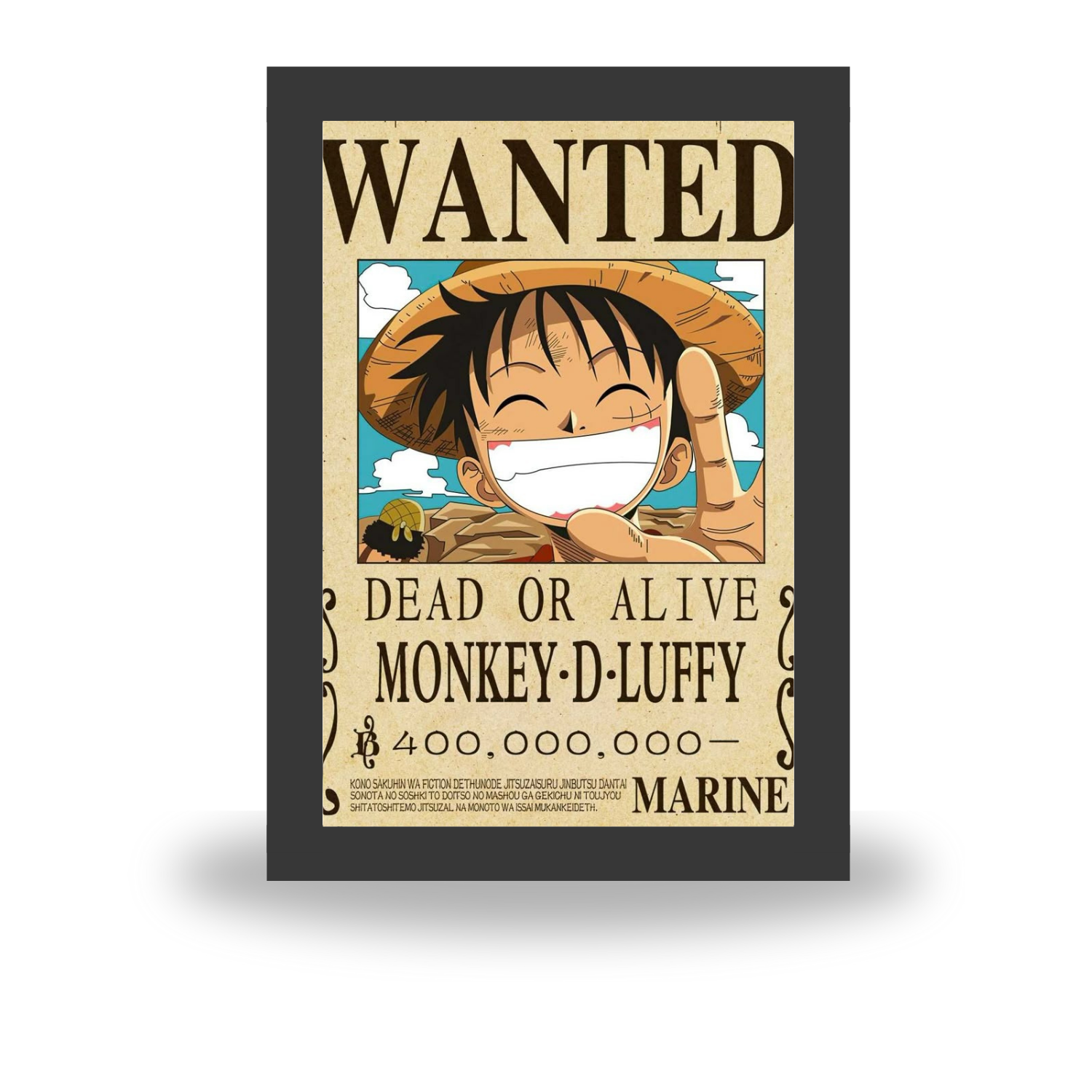 One Piece : Luffy Wanted Poster - Light Painting Bingkai Glow