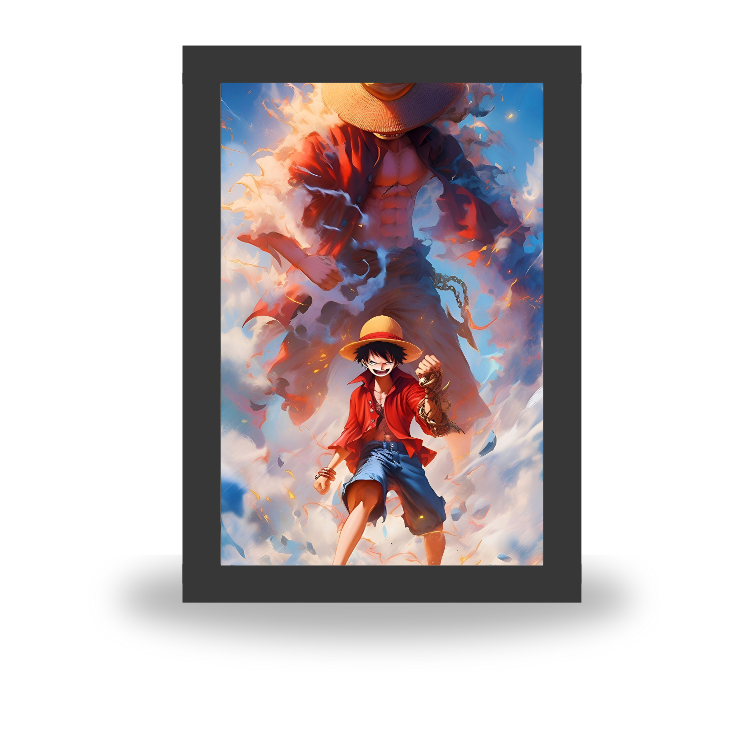 Luffy - One Piece Light Painting Frame bingkai glow