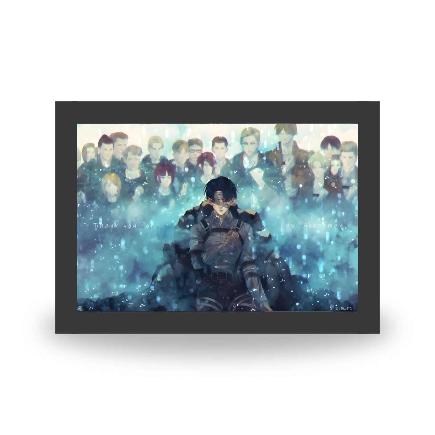 Attack on Titan Captain Levi LED Art Frame Night Light Table Lamp Bingkai Glow