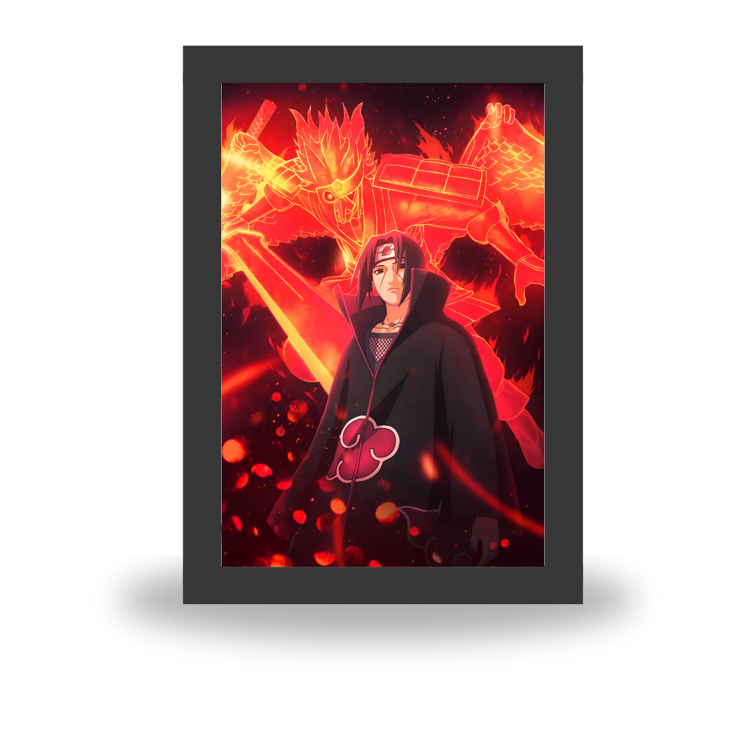 Itachi Light Painting Art Frame Night Light Table Lamp Bingkai Glow