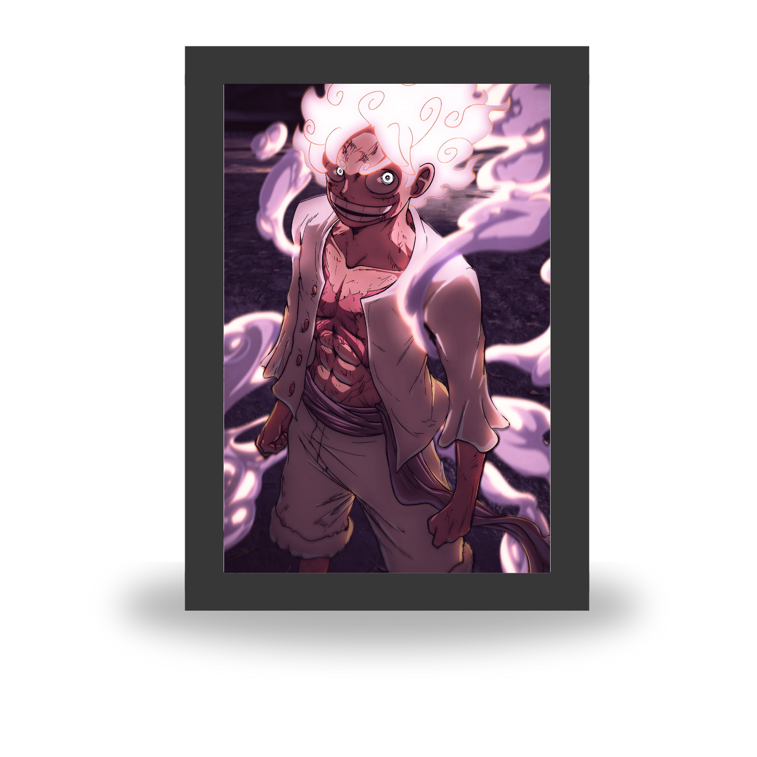 Luffy - Gear 5 One Piece Anime Light Painting Frame bingkai glow