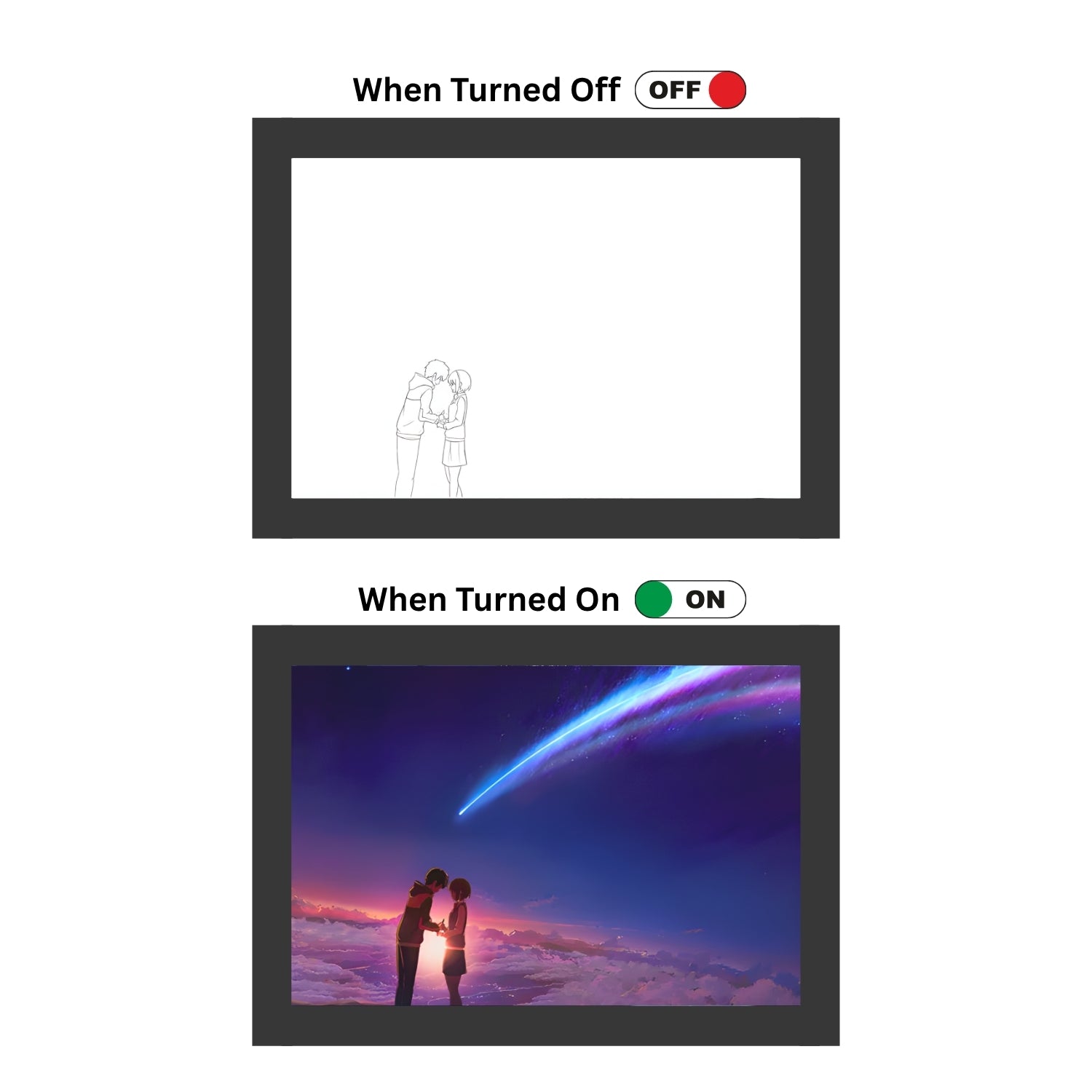 "Your Name"  - Light Painting Art Frame Night Light Table Lamp Bingkai Glow