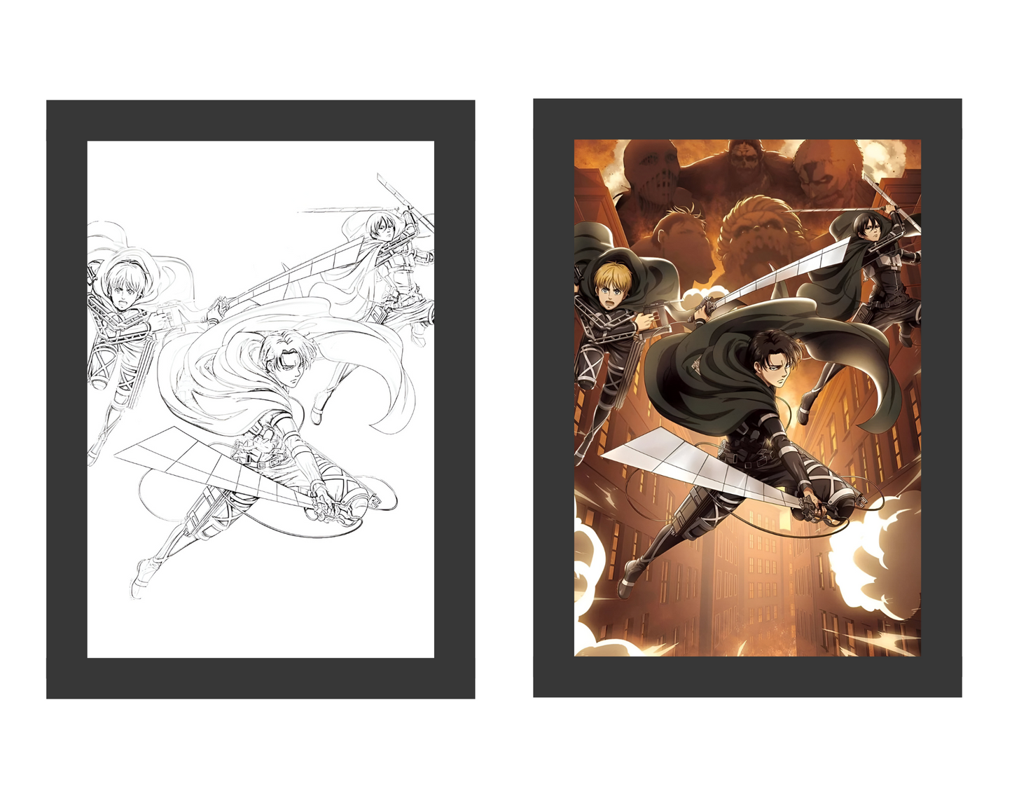 Attack on Titan 2 : Art Frame Night Light Table Lamp Bingkai Glow