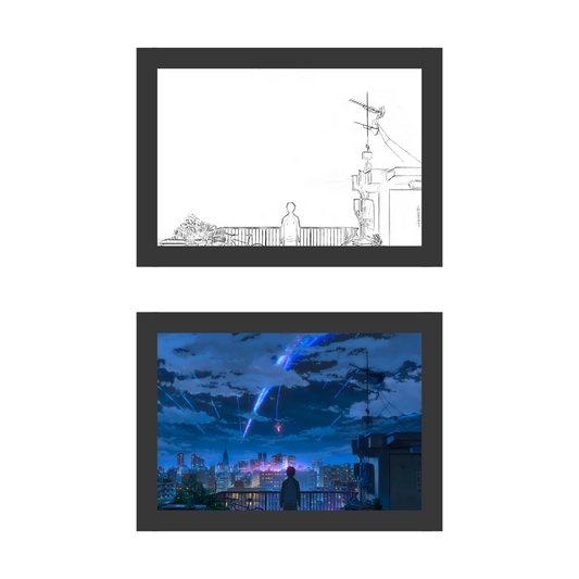 "Your Name" 4 - Light Painting Art Frame Night Light Table Lamp Bingkai Glow