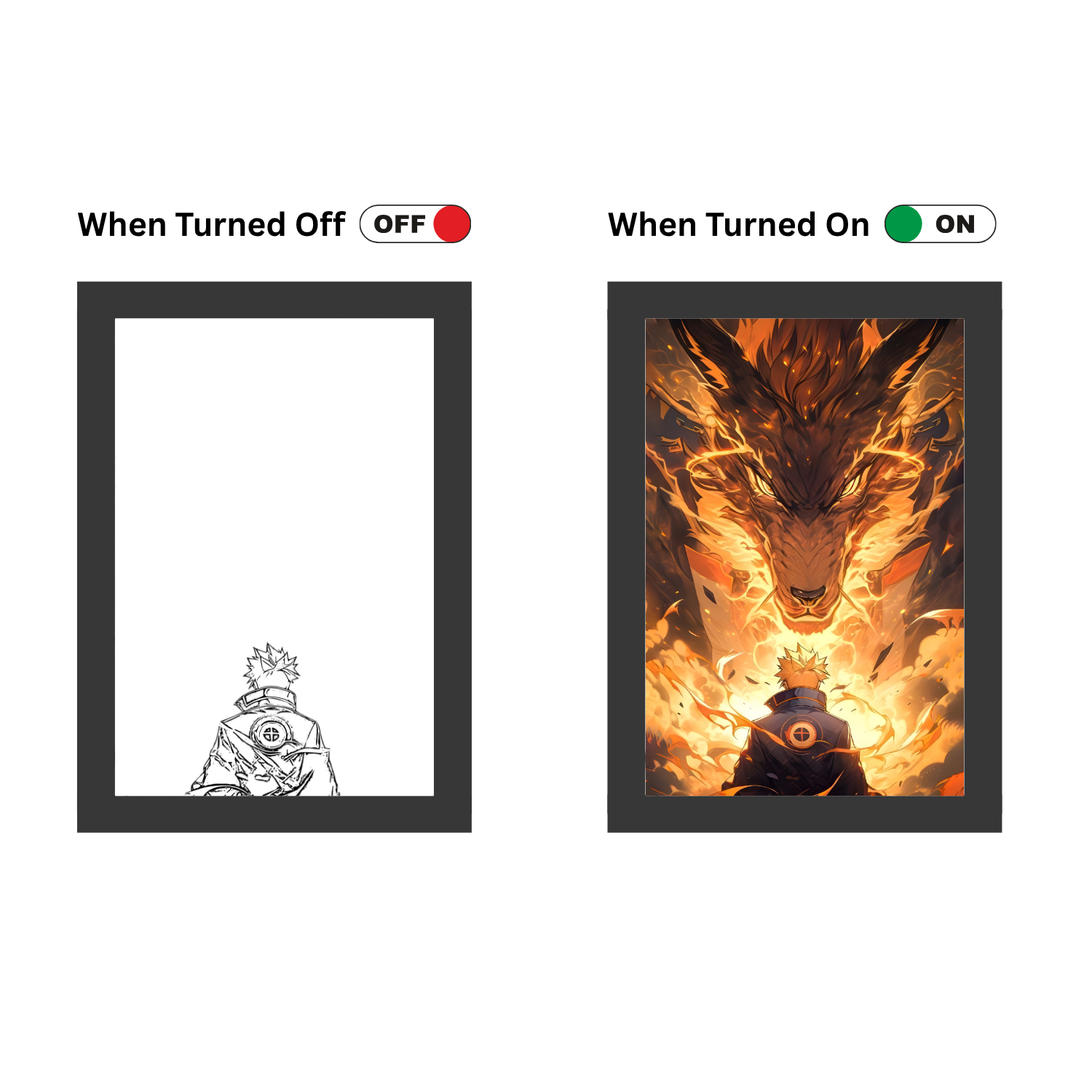 Naruto - Six Paths Sage Mode - Light Painting Art Frame Night Light Table Lamp Bingkai Glow