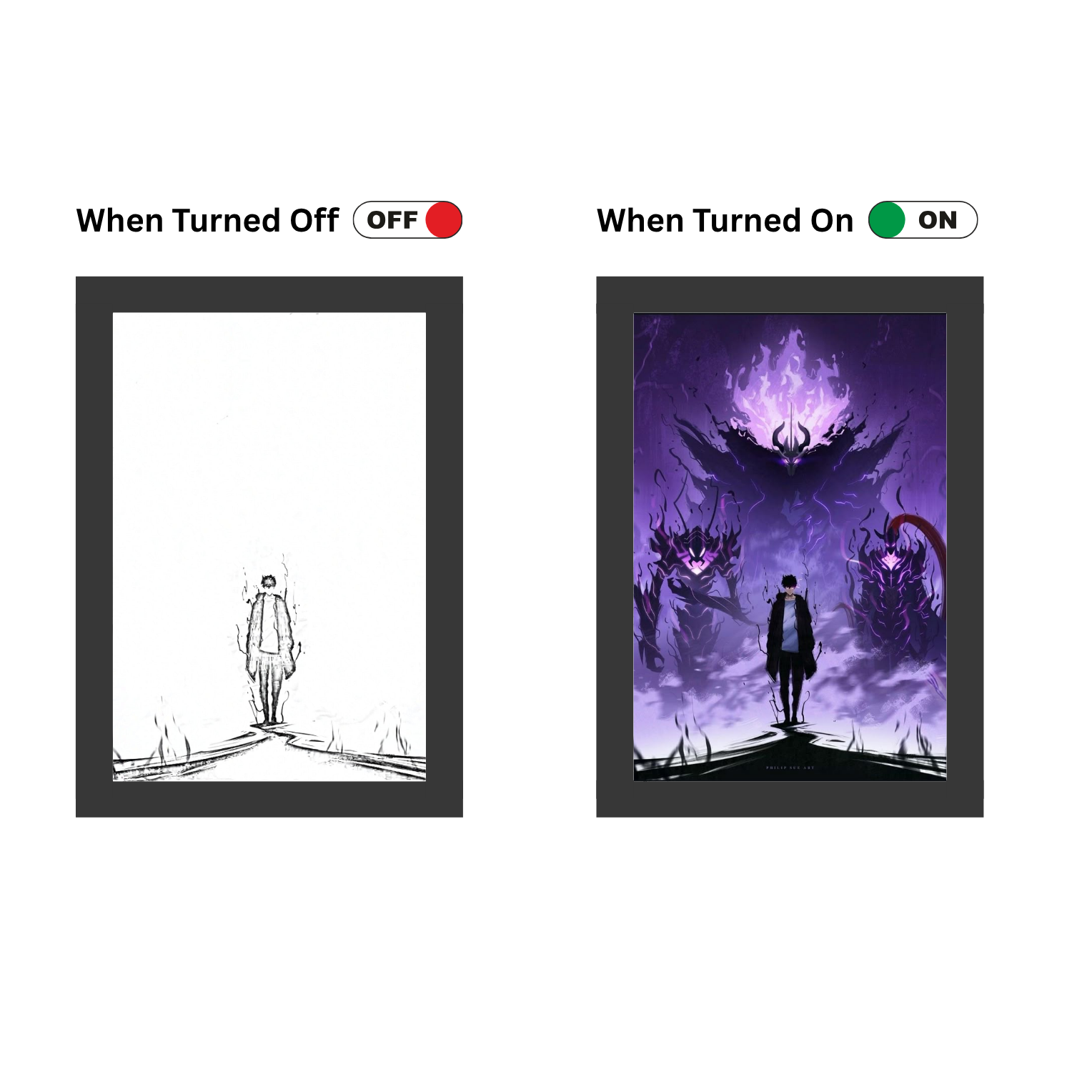 Solo Leveling  Sung Jinwoo Team - Light Painting Bingkai Glow
