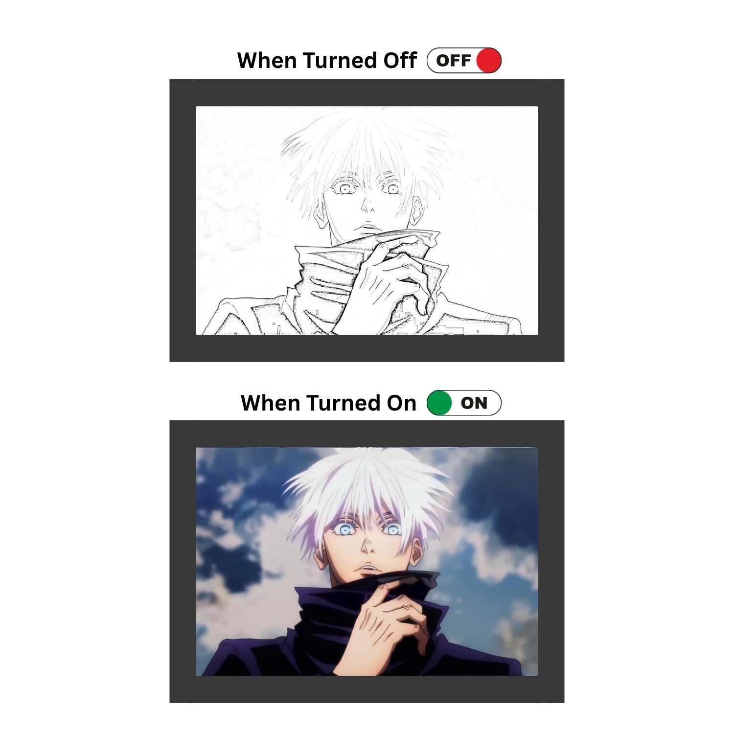 Jujutsu Kaisen 4 : Satoru Gojo - Light Painting Bingkai Glow