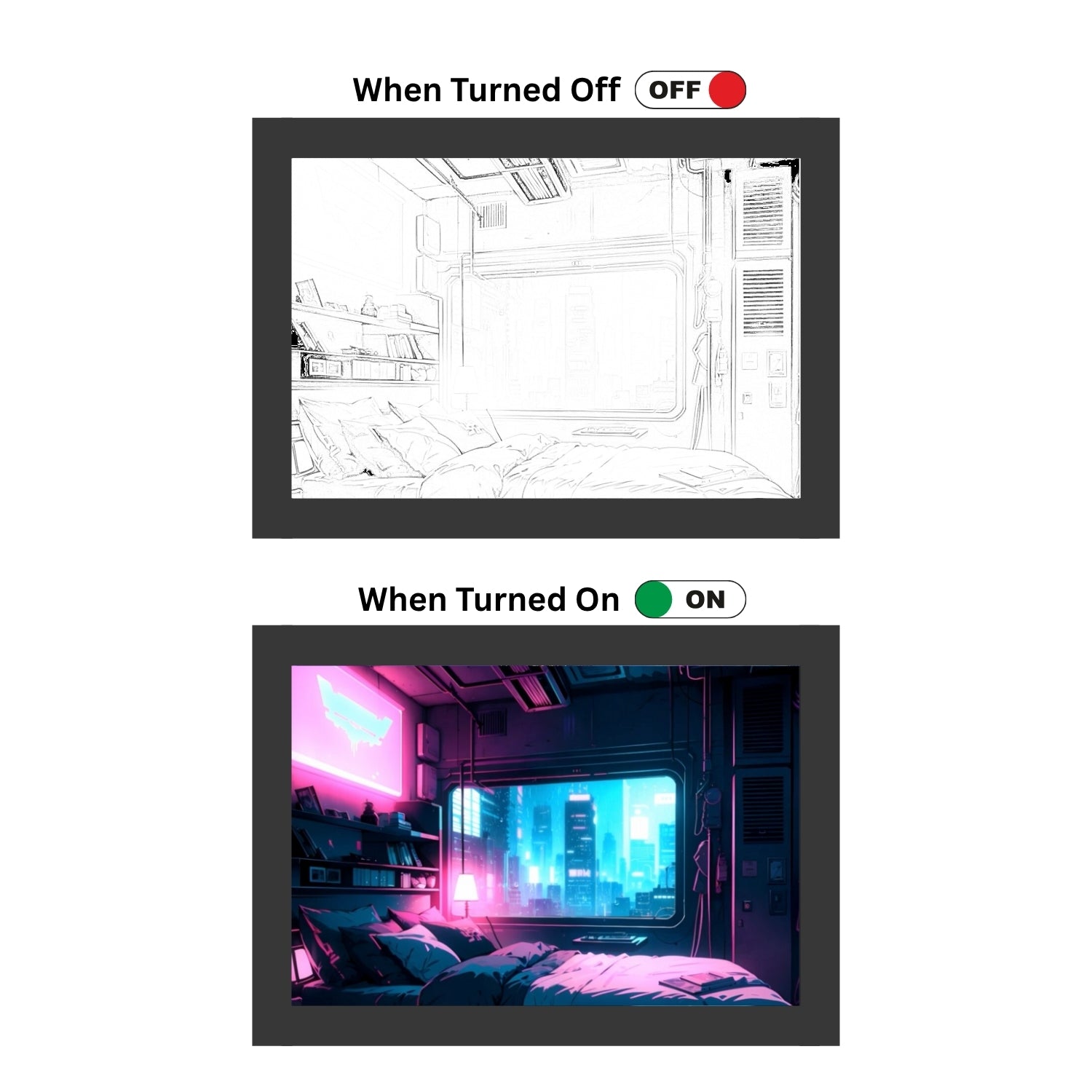 Neon Nights – Futuristic City Window Light Painting
