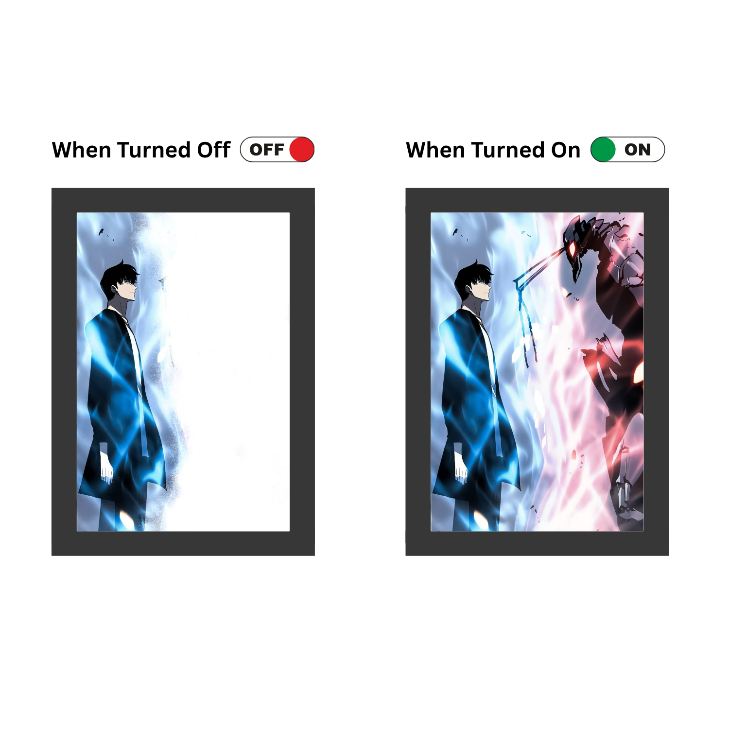 Solo Leveling Jinwoo vs Beru - Light Painting Bingkai Glow