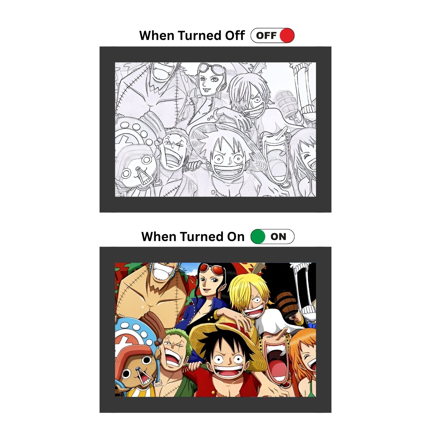 One Piece : Straw hat Crew - Light Painting Bingkai Glow