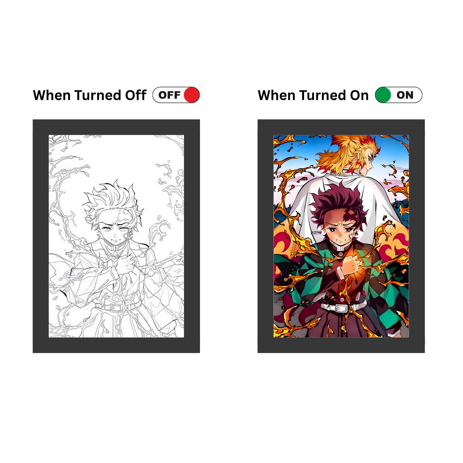 Demon Slayer: Tanjiro and Rengoku - Light Painting