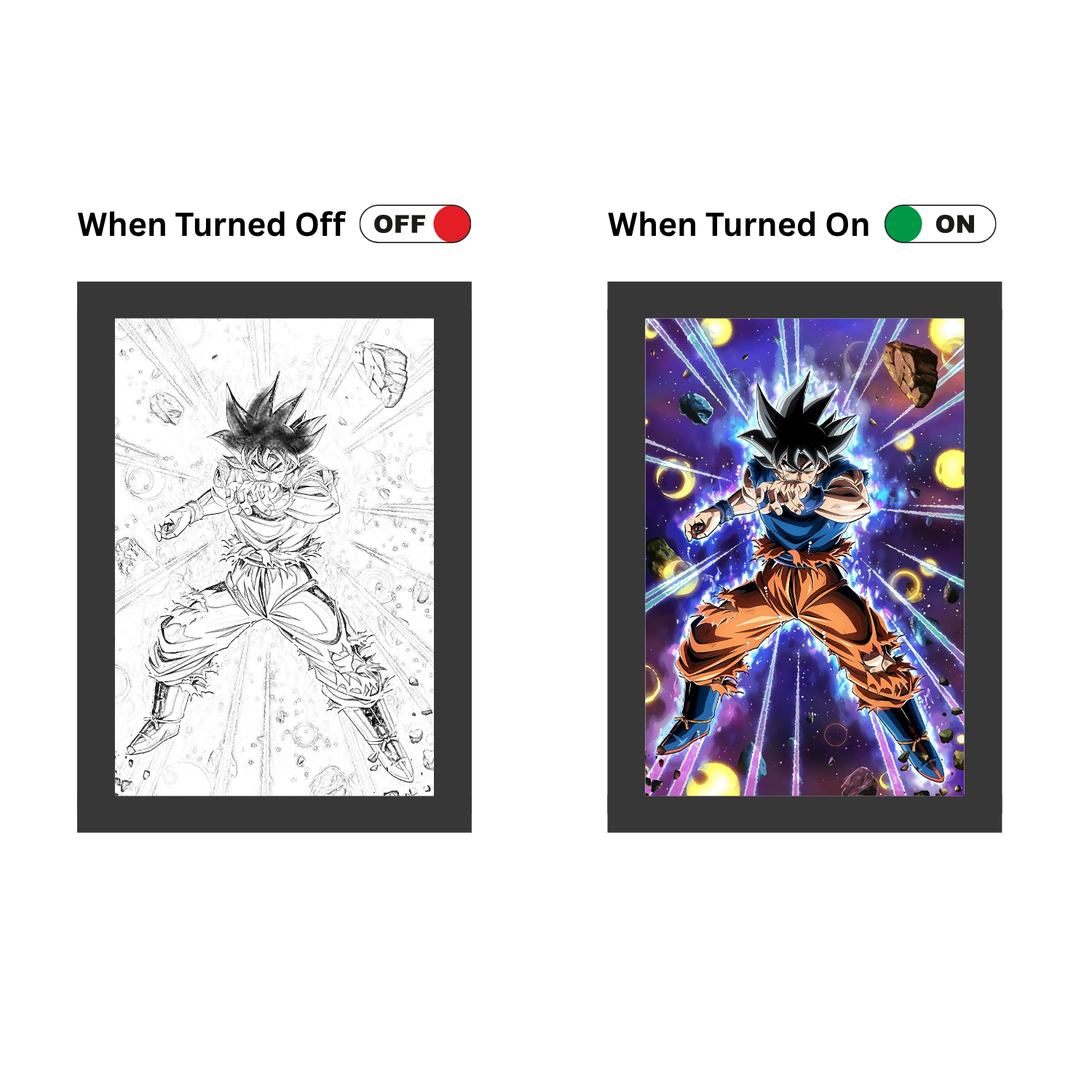 Goku 1 - Light Painting Bingkai Glow