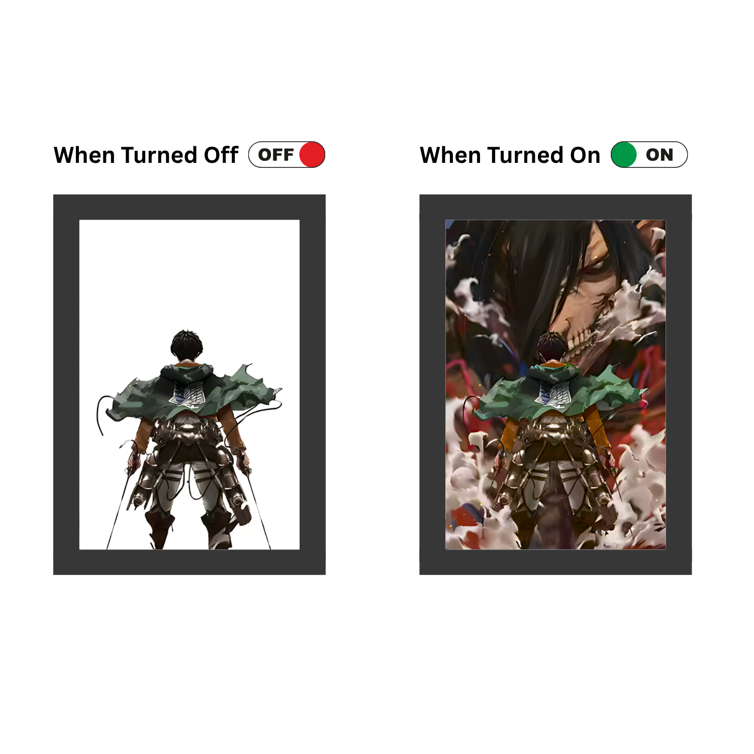 Attack on Titan  - Light Painting Art Frame Night Light Table Lamp Bingkai Glow