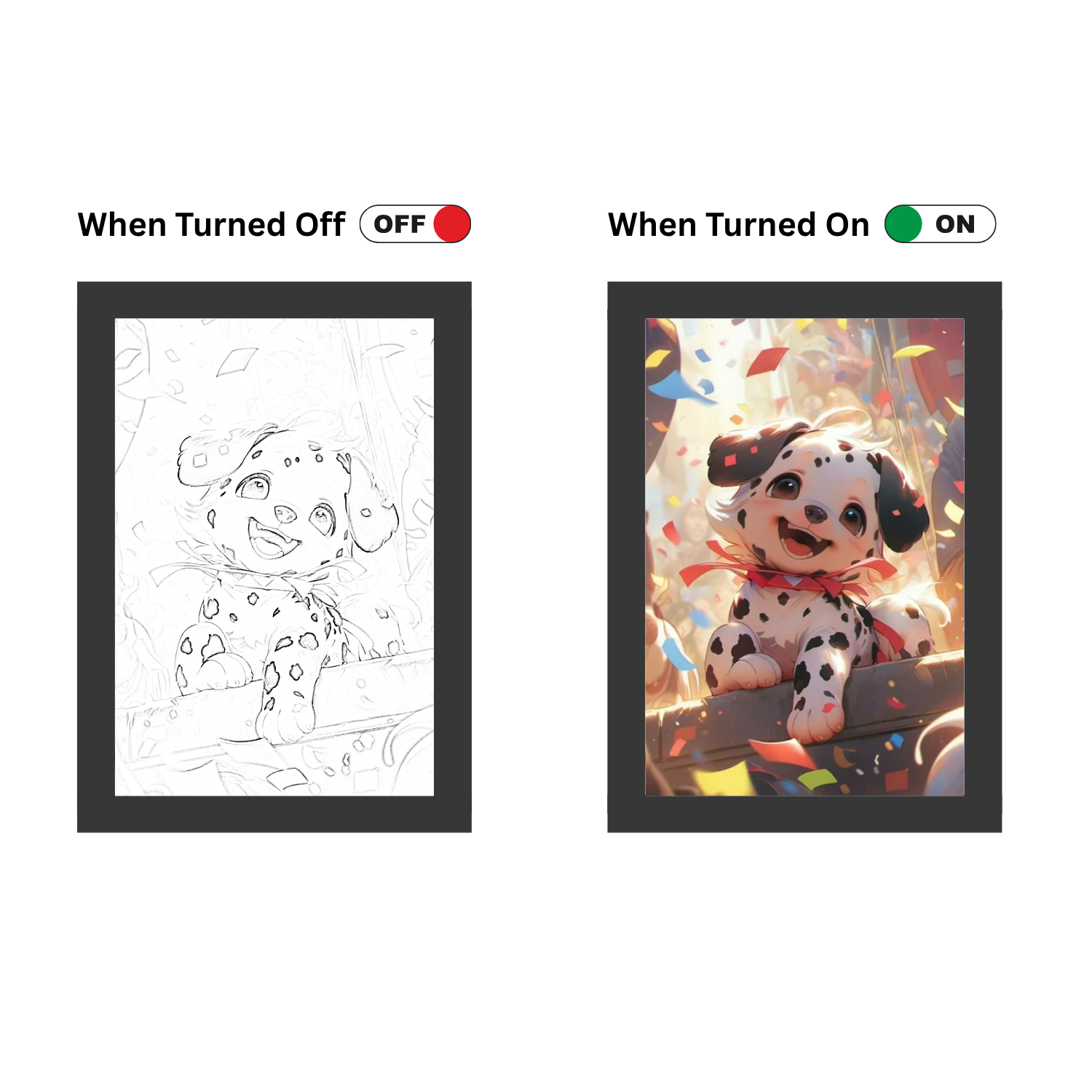 Festive Puppy Glow – Light Painting Frame