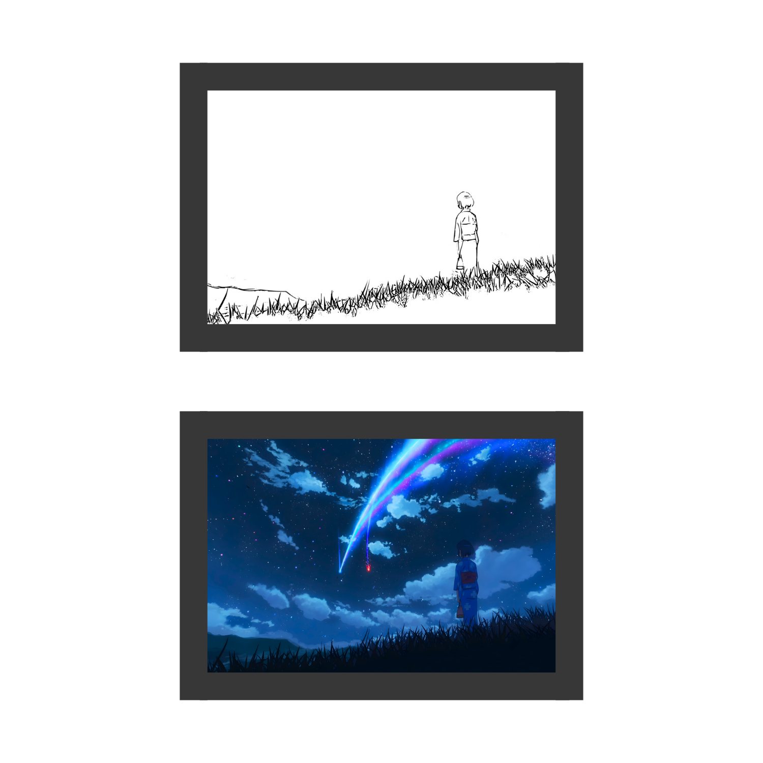 "Your Name" 5 - Light Painting Art Frame Night Light Table Lamp Bingkai Glow