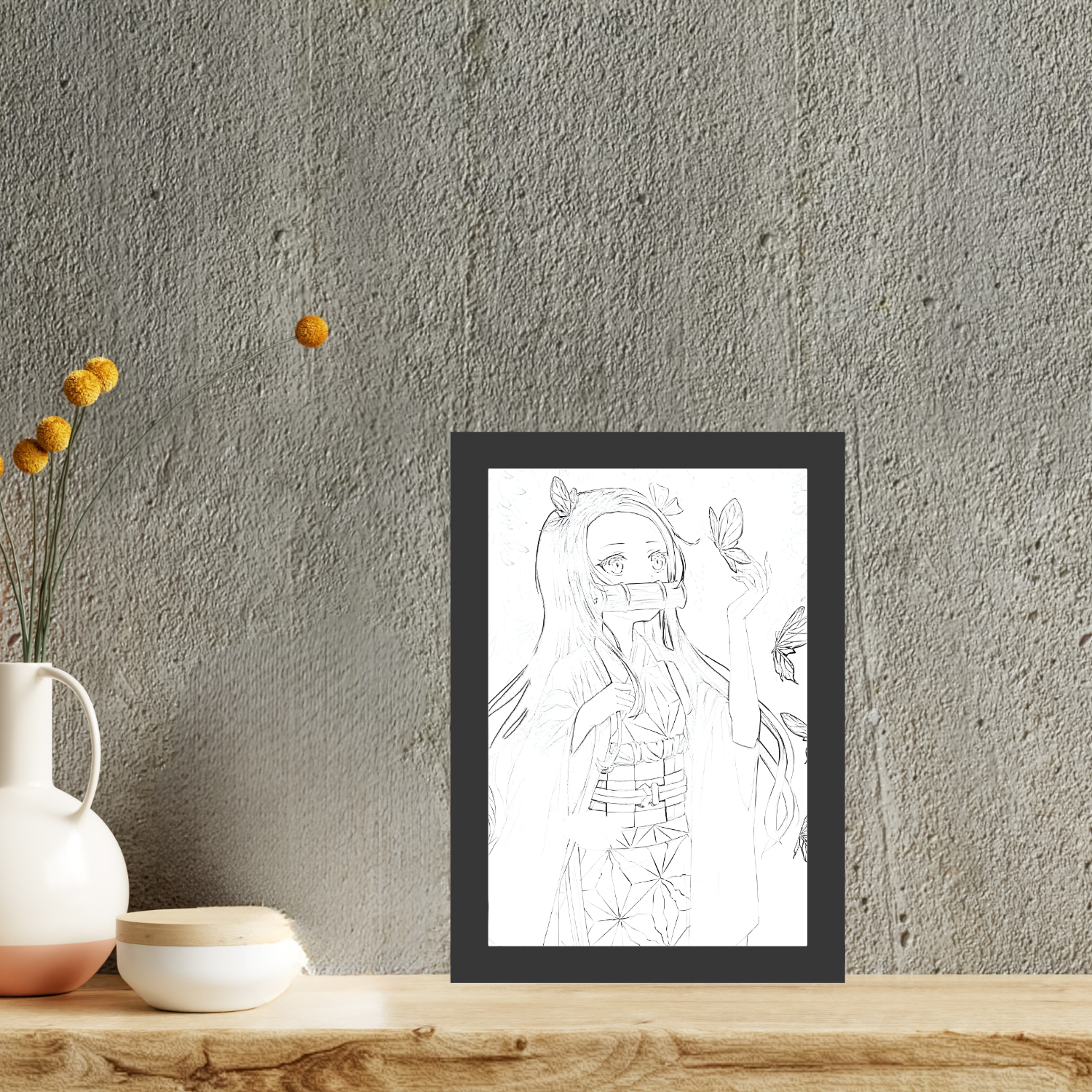 Nezuko Kamado - 2 - Light Painting Frame bingkai glow