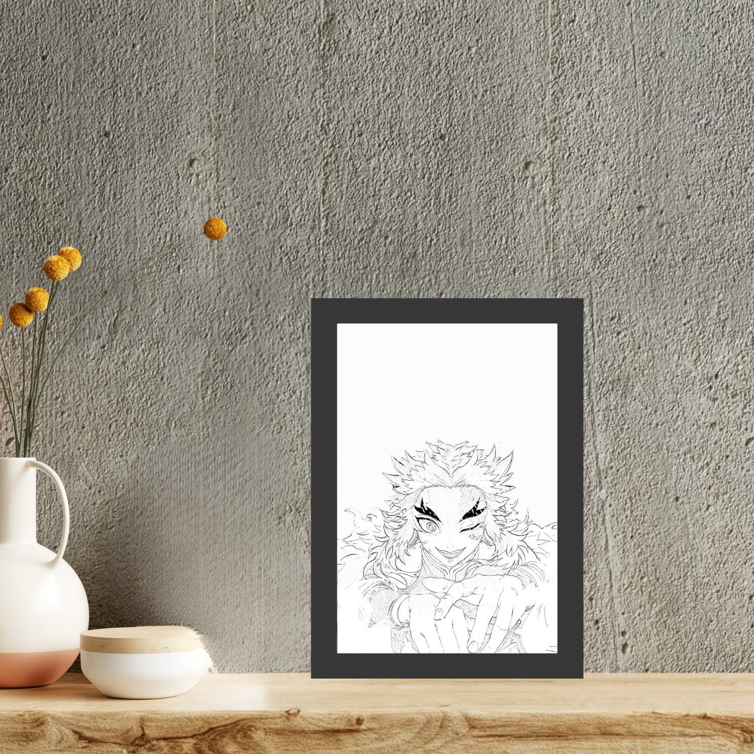 Senjuro Rengoku Light Painting Frame bingkai glow
