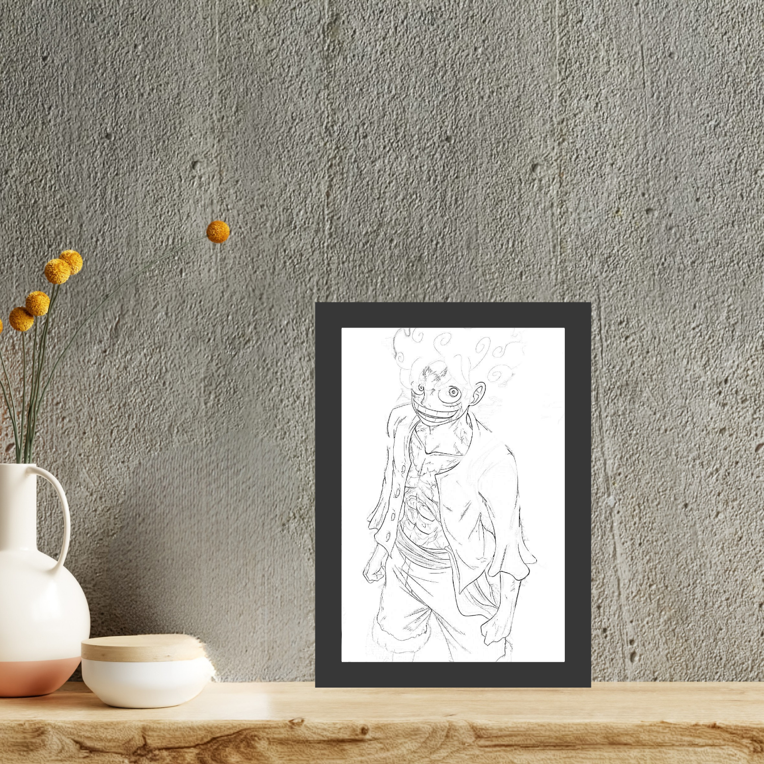 Luffy - Gear 5 One Piece Anime Light Painting Frame bingkai glow
