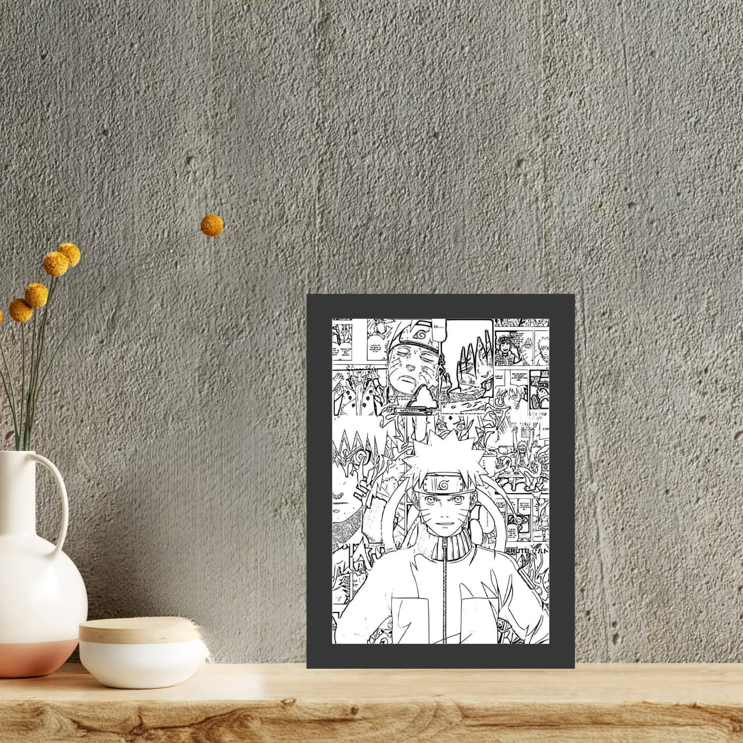 Naruto 2 - Light Painting Art Frame Night Light Table Lamp Bingkai Glow