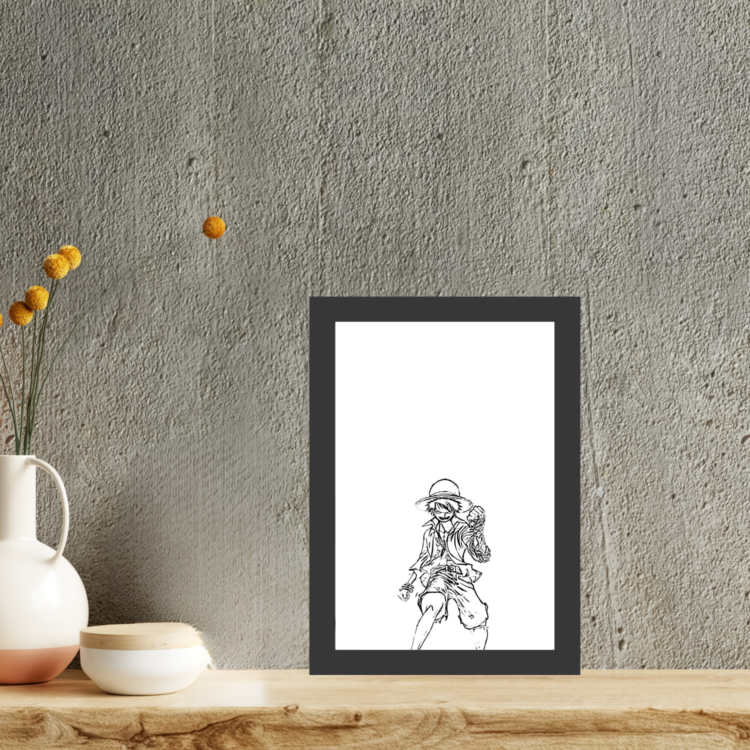 Luffy - One Piece Light Painting Frame bingkai glow