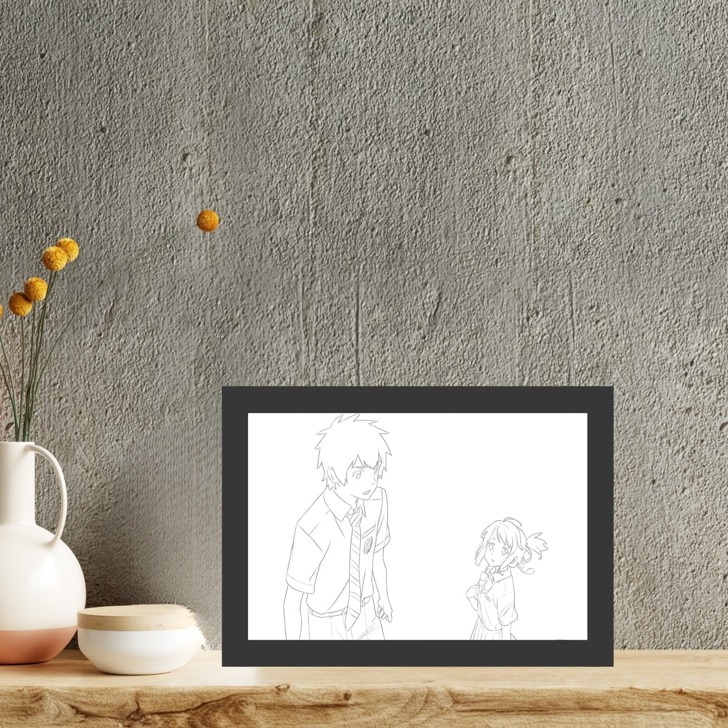 "Your Name"  - Light Painting Art Frame Night Light Table Lamp Bingkai Glow
