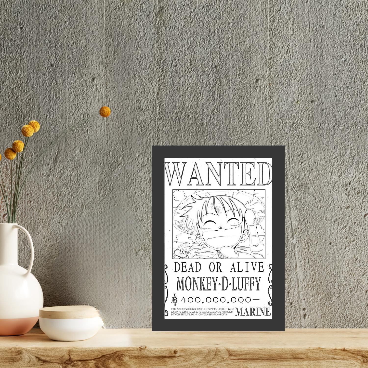 One Piece : Luffy Wanted Poster - Light Painting Bingkai Glow