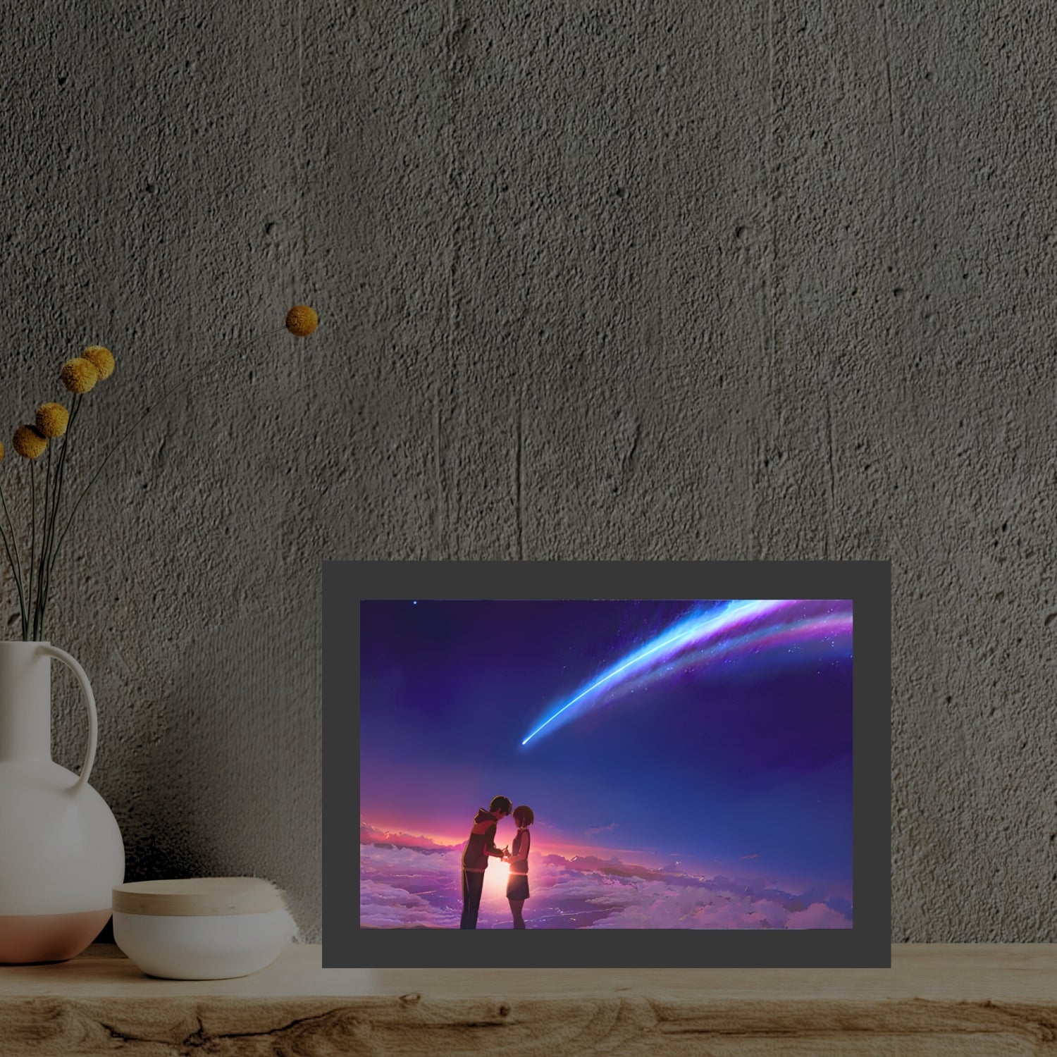 "Your Name"  - Light Painting Art Frame Night Light Table Lamp Bingkai Glow
