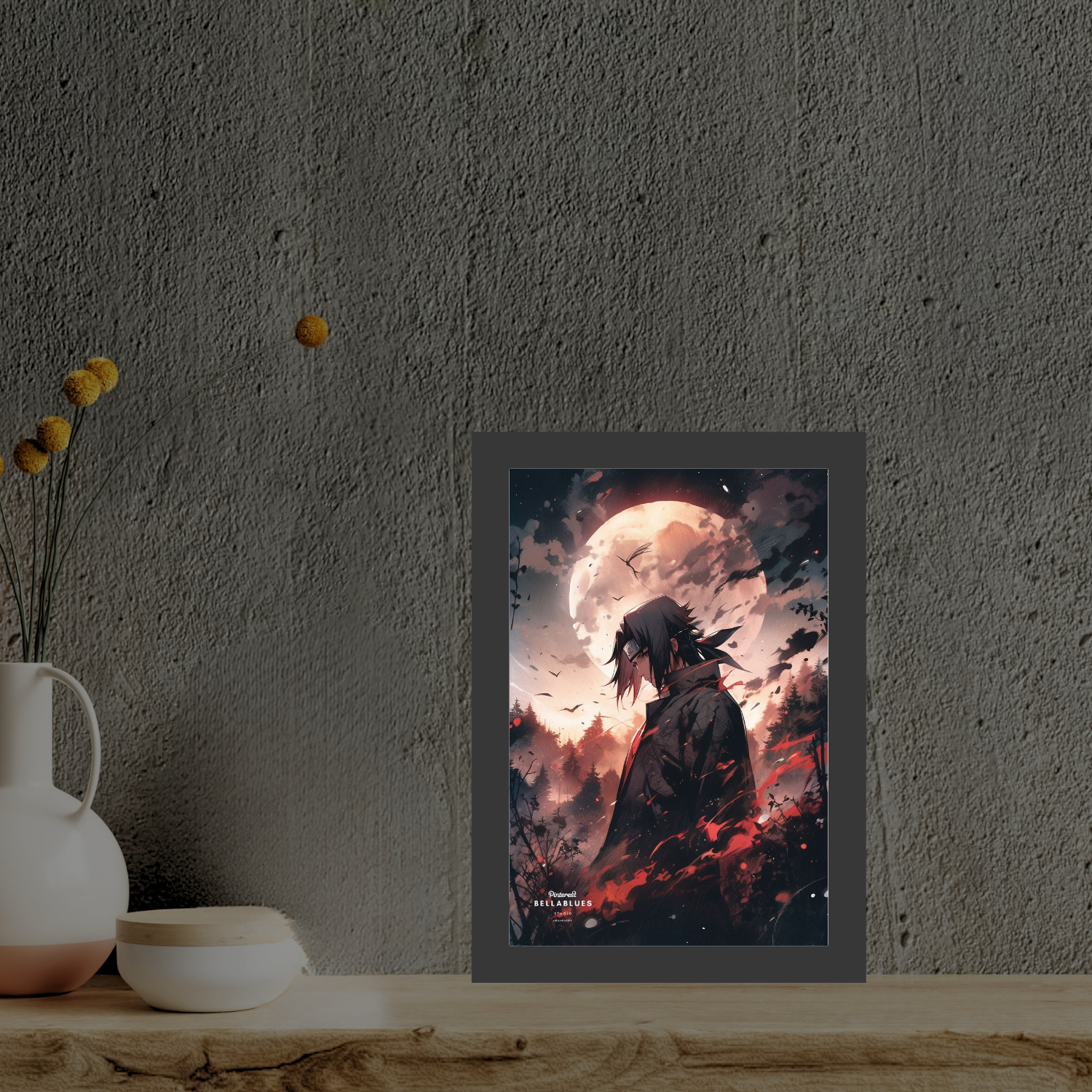 Itachi 2 Light Painting Art Frame Night Light Table Lamp Bingkai Glow