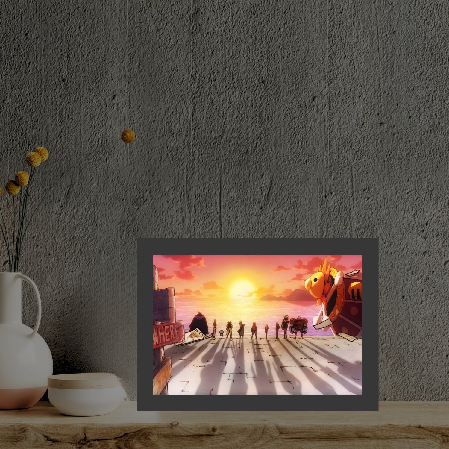 One Piece Anime Light Painting Frame bingkai glow