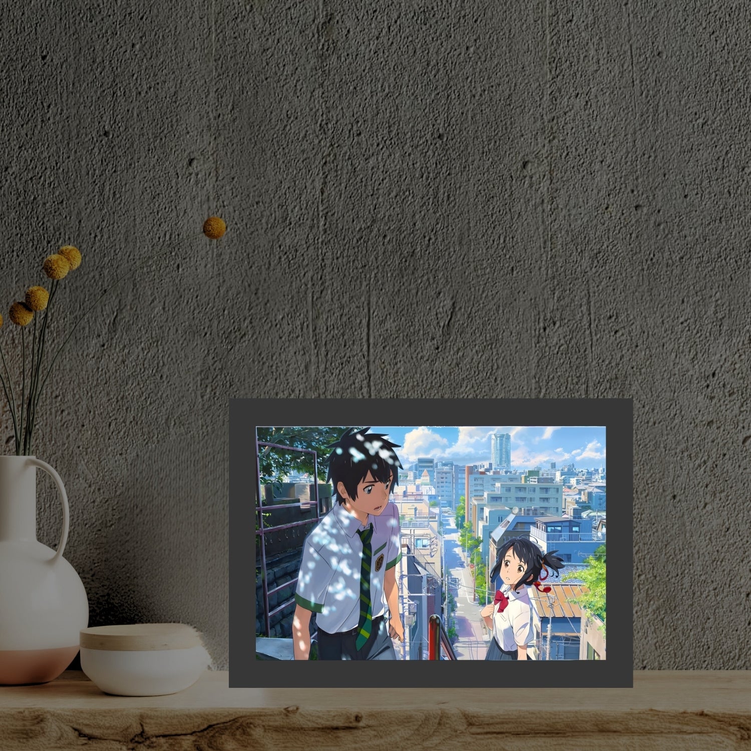 "Your Name"  - Light Painting Art Frame Night Light Table Lamp Bingkai Glow