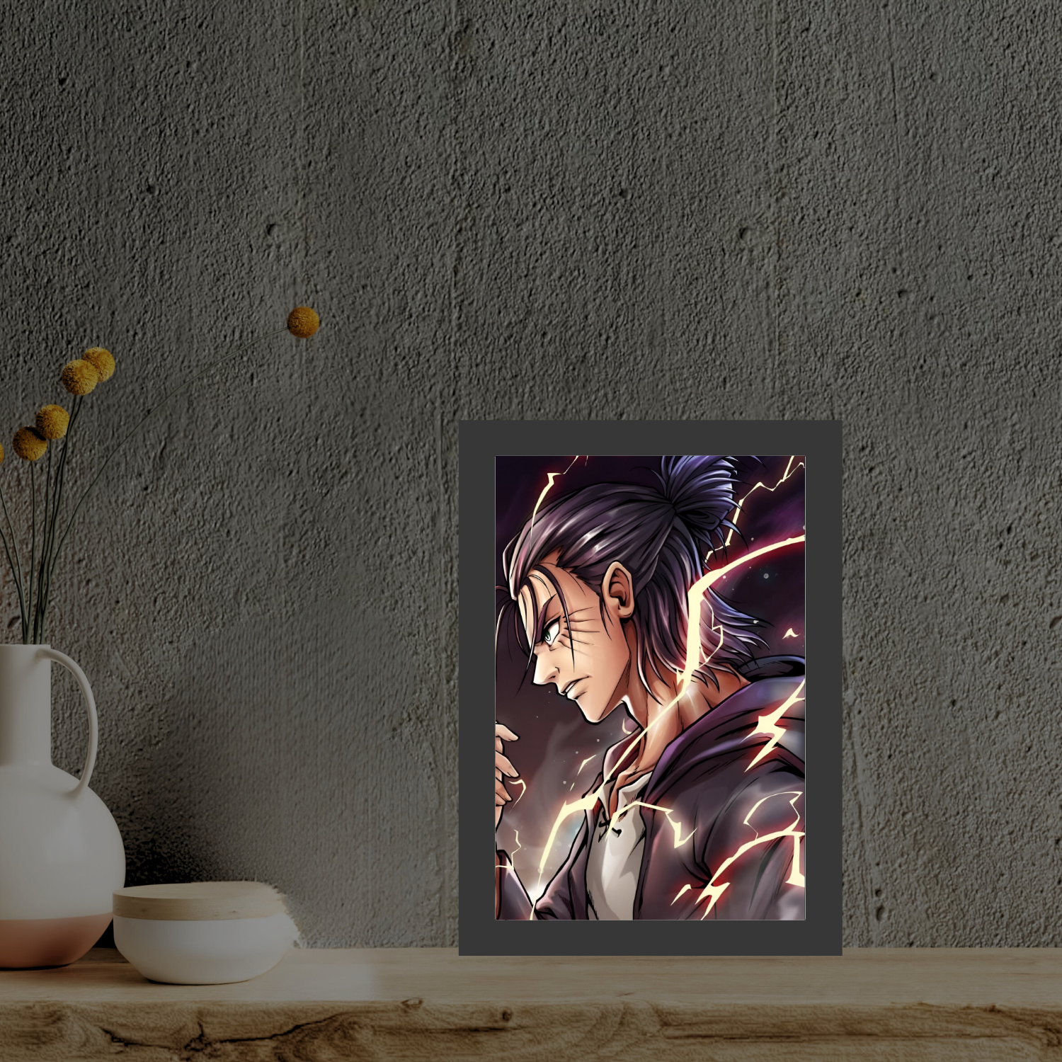 Eren Yeager - Attack on Titan  - Light Painting Bingkai Glow