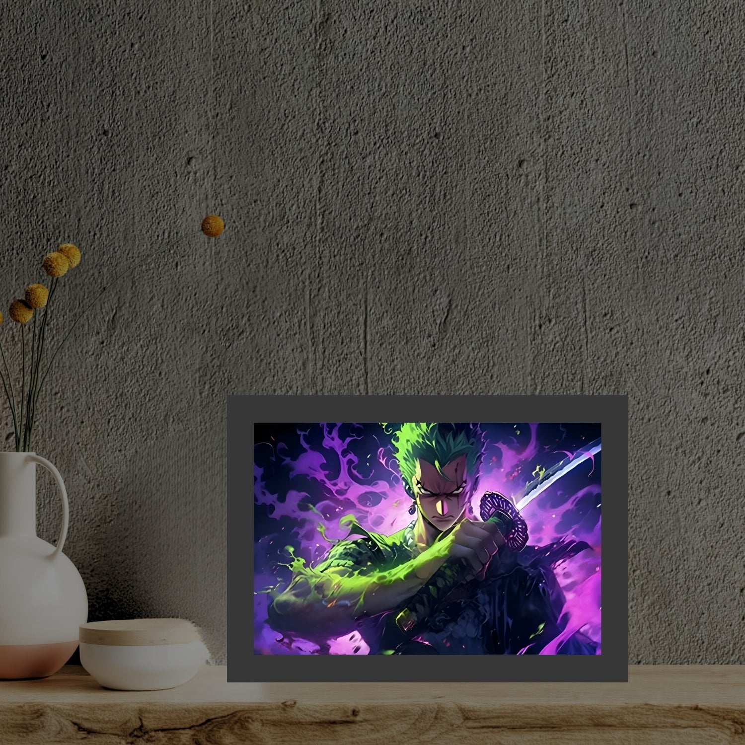 Zoro 3 - Light Painting Art Frame Night Light Table Lamp Bingkai Glow