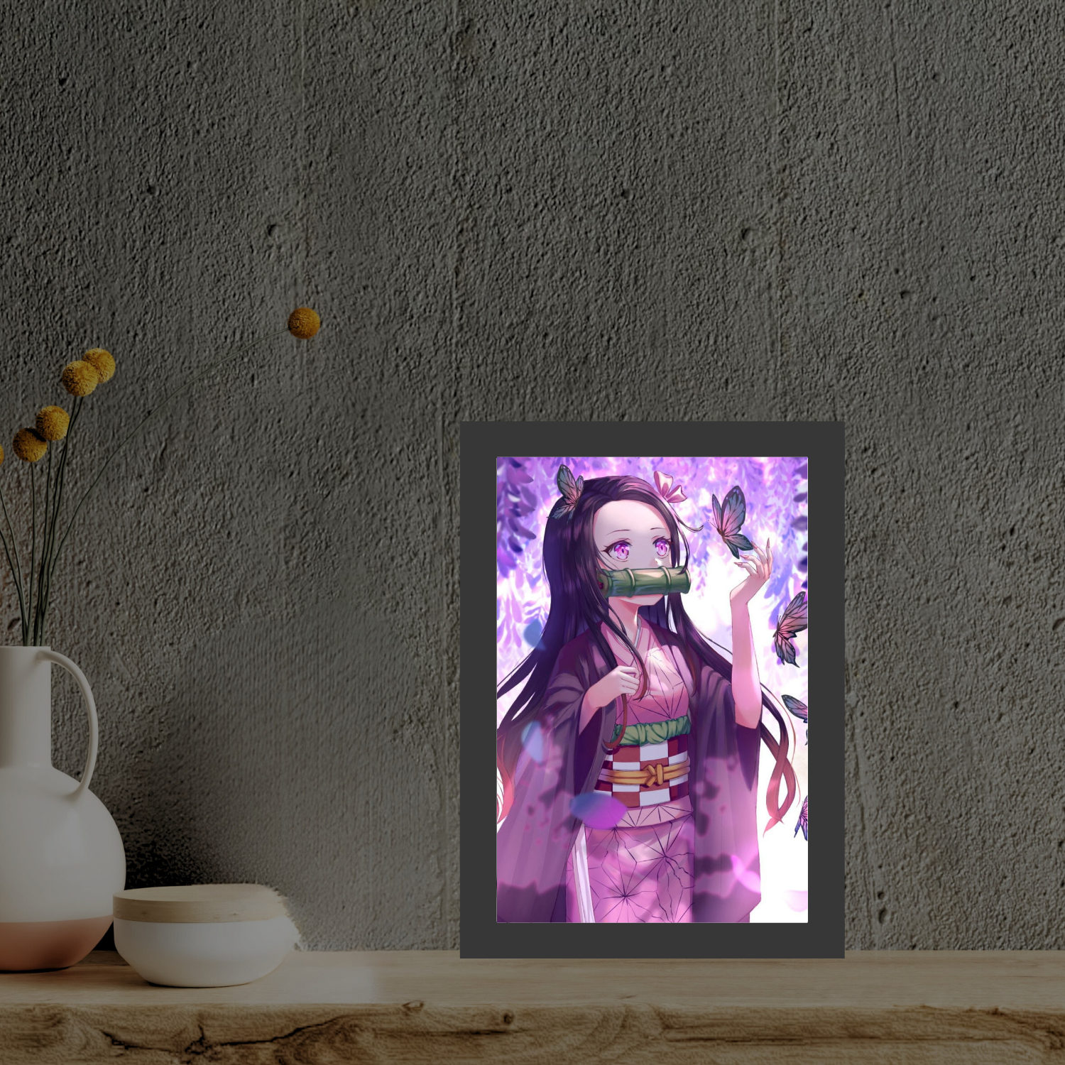 Nezuko Kamado - 2 - Light Painting Frame bingkai glow