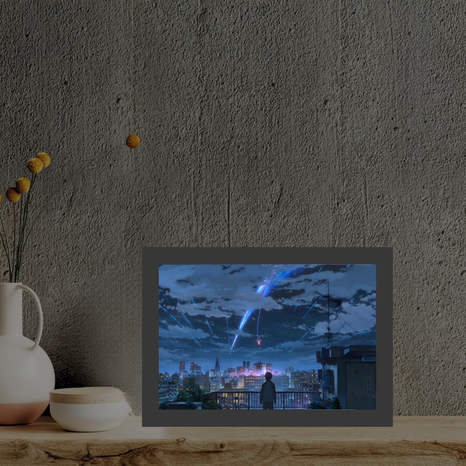 "Your Name"  - Light Painting Art Frame Night Light Table Lamp Bingkai Glow