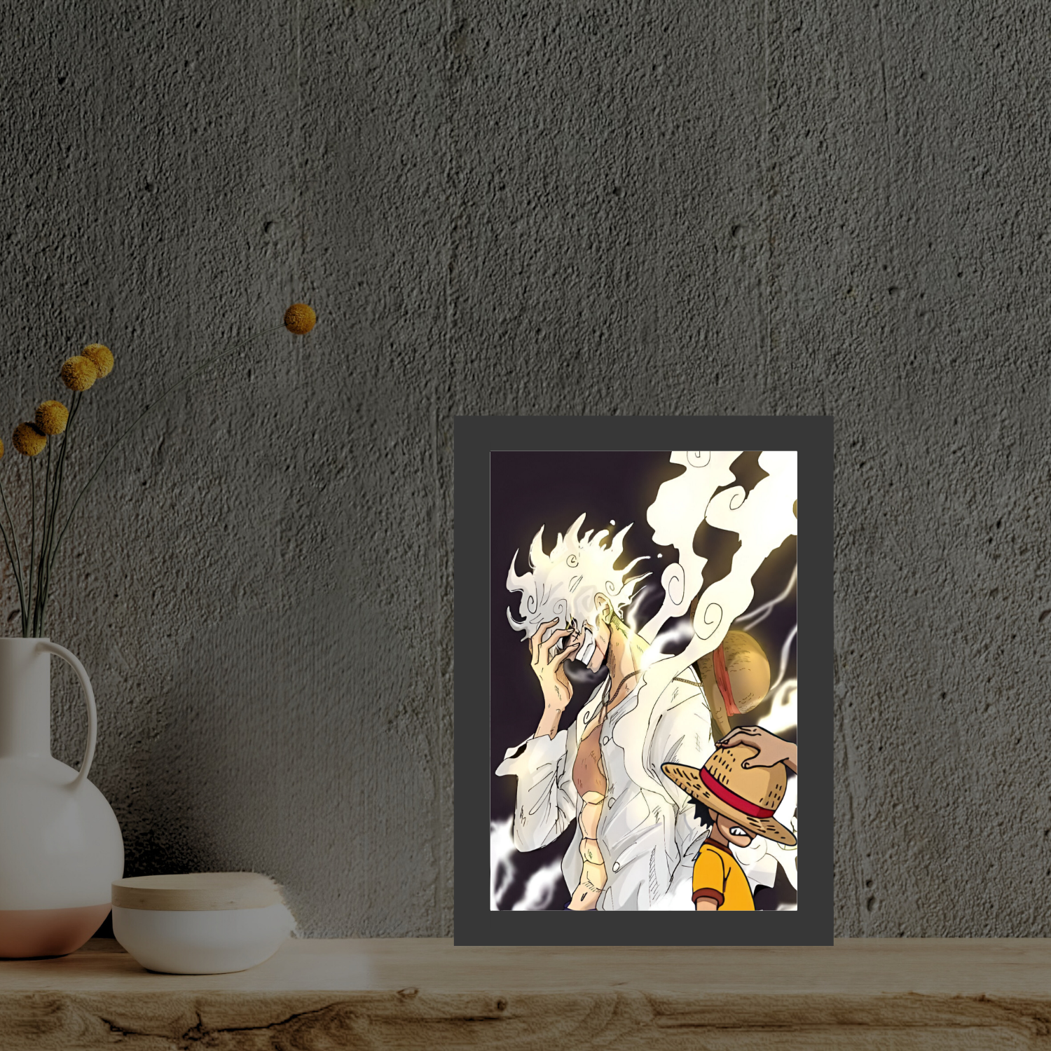 Luffy - 2 - Gear 5 One Piece Anime Light Painting Frame bingkai glow