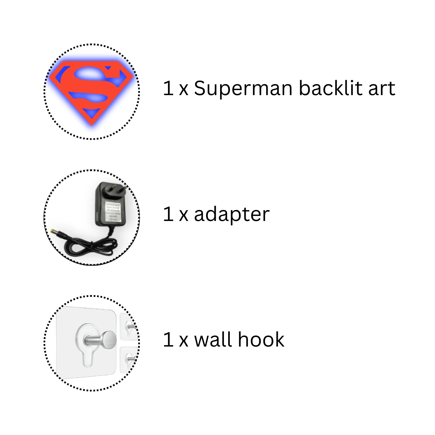 🦸 Superman LED Backlit Wall Hanging – 11 x 9 inches